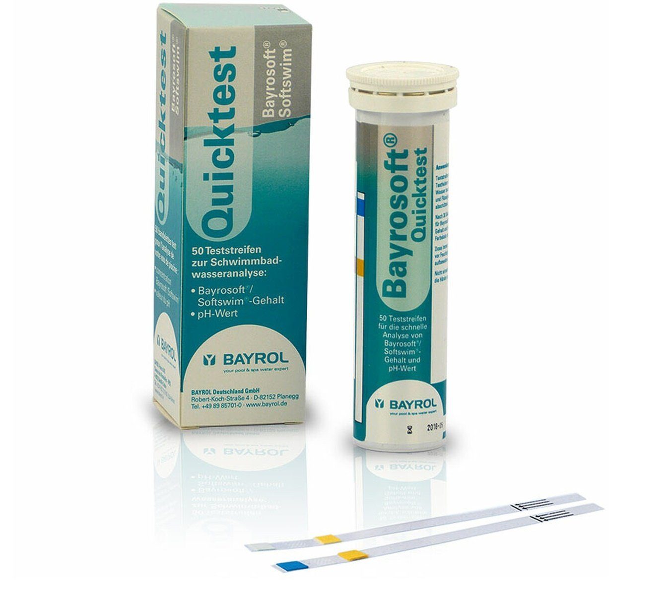 Poolpflege Bayrol Poolwassertest Bayrosoft Quicktest PH / Aktivsauerstoff