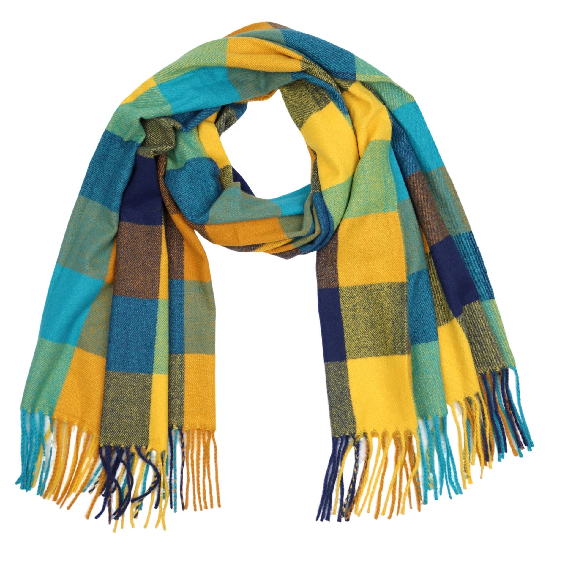 MIRROSI Modeschal weicher und warmer Schal Karo Kariert Muster mit Fransen, 70x180cm, (angesagtes Karomuster, ca. 240 Gramm; Neue Kollektion Herbst/Winter 2025), Damen Halstuch ideal für Herbst und Winter