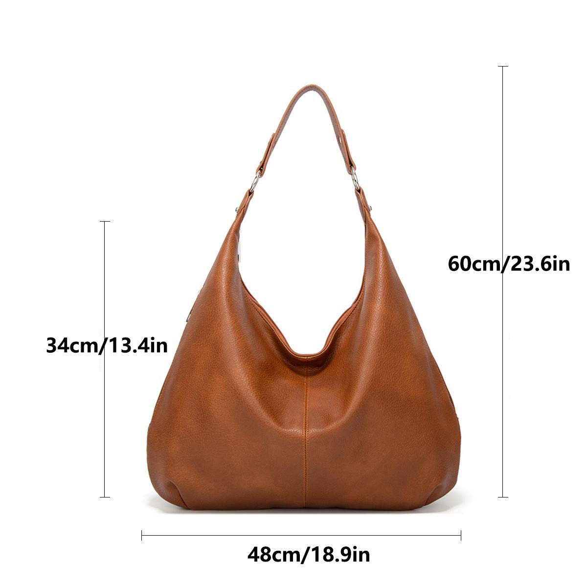 FOUORTUNATE-BEE Schultertasche Damen Tote Bag Vintage PU-Kunstleder Handtasche (Schultertasche mit Reißverschluss)
