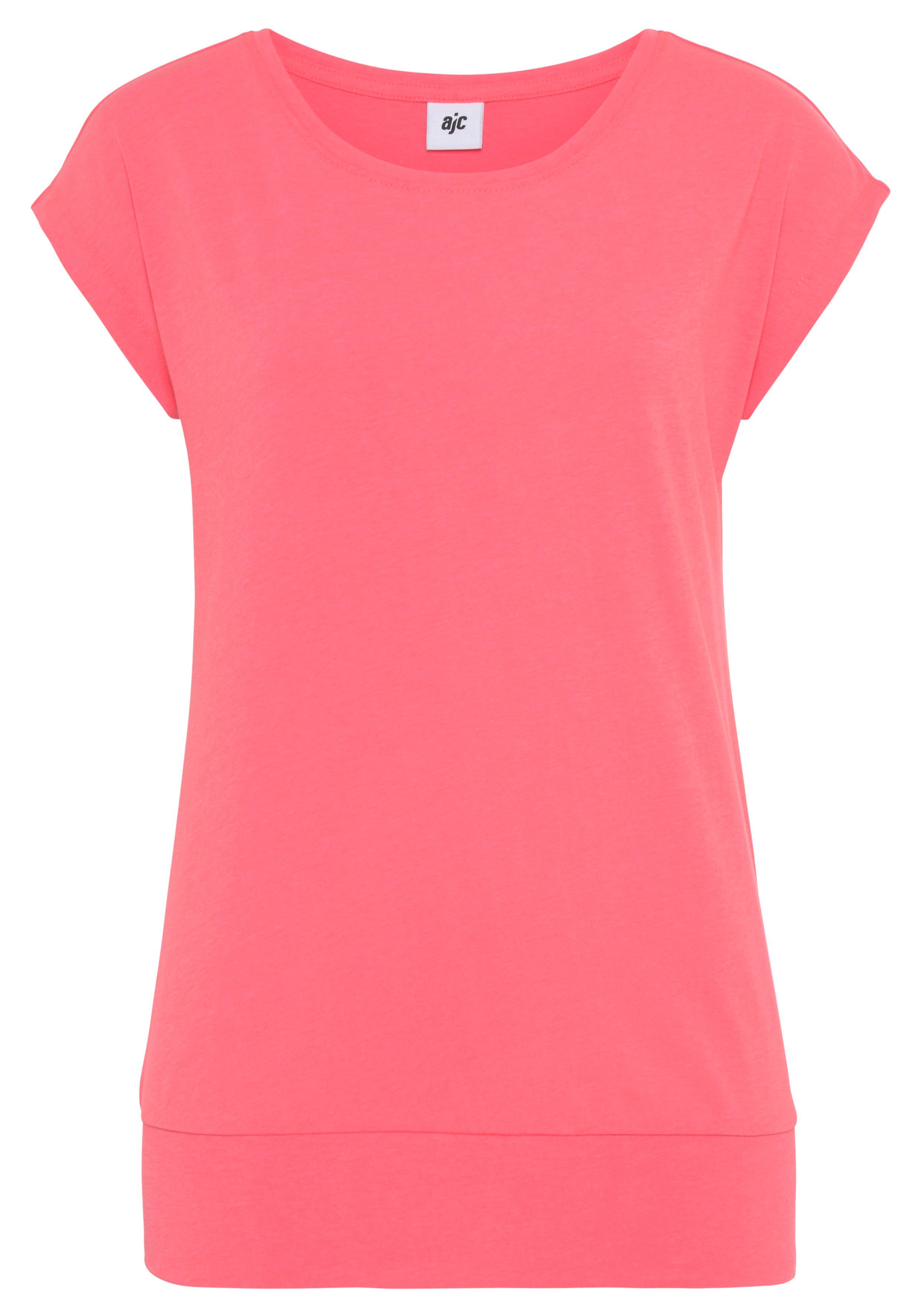 Statement Neon 2-tlg) mit Pink KOLLEKTION NEUE + Print (Set, AJC - mélange T-Shirt Grau