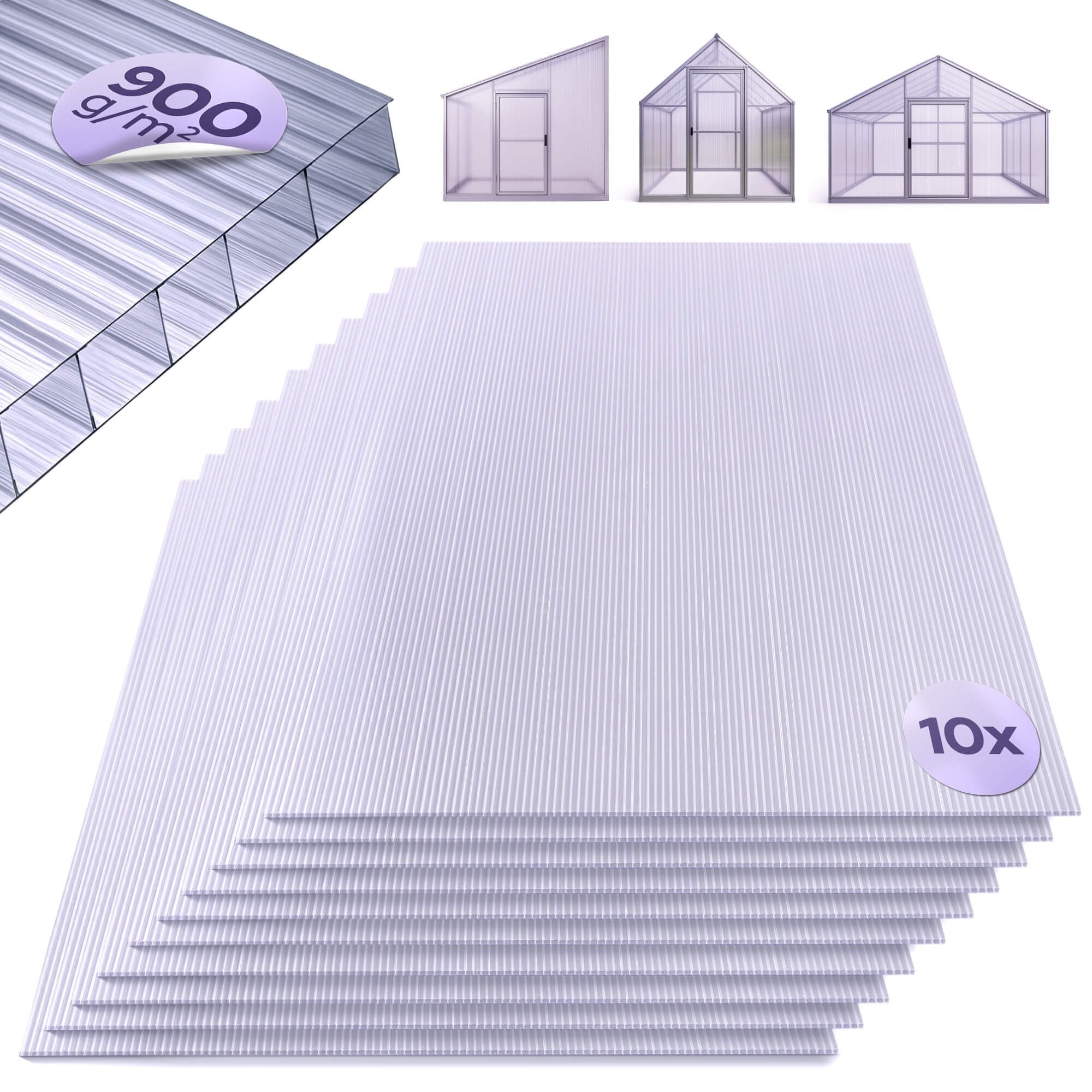 Hohlkammerplatte Transparent, für Gewächshaus, Carport, Frühbeet, Überdachung