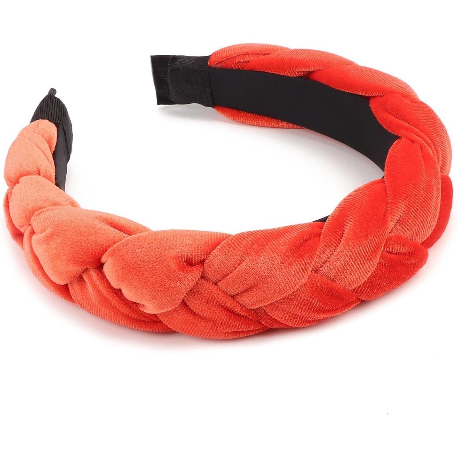 LuxusKollektion Haarreif Geflochtenes Stirnband Damen Samt Haarreif Elastisch Criss Cross