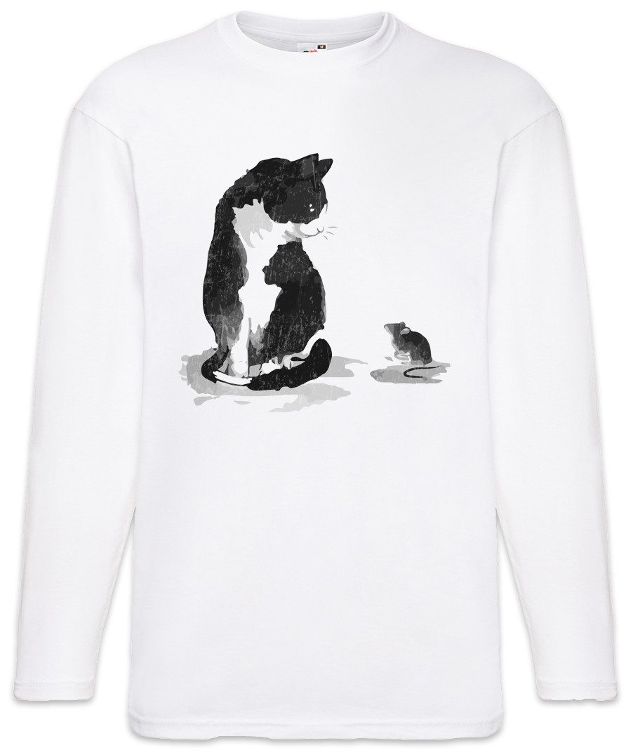 Langarmshirt Cat And Mouse Langarm T-Shirt Katzen Kätzchen Kater Katze Cat Maus