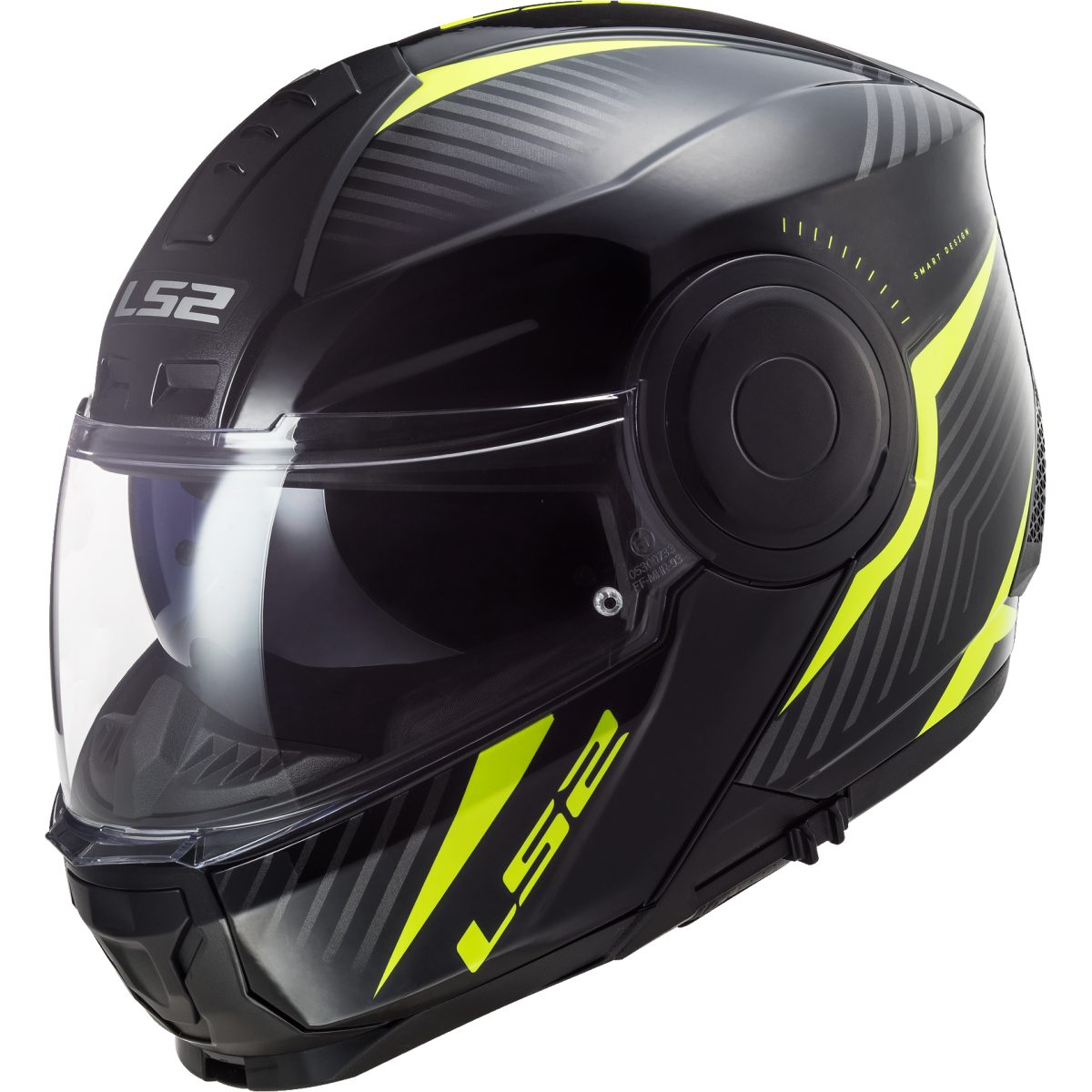 Motorradhelm LS2 FF902 Scope Klapphelm Skid schwarz / neon-gelb