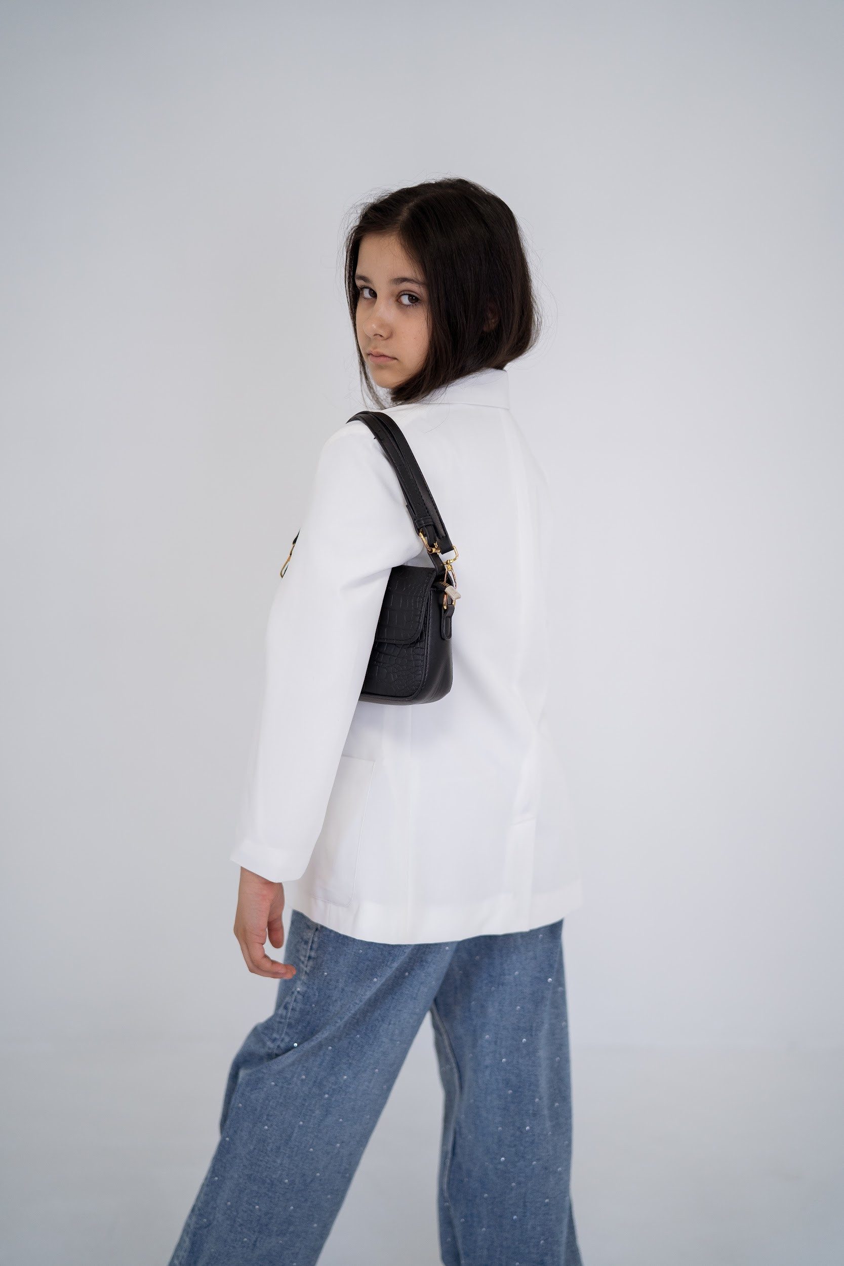 LEMONI Longblazer Langer Oversize-Blazer für Mädchen mit Reverskragen