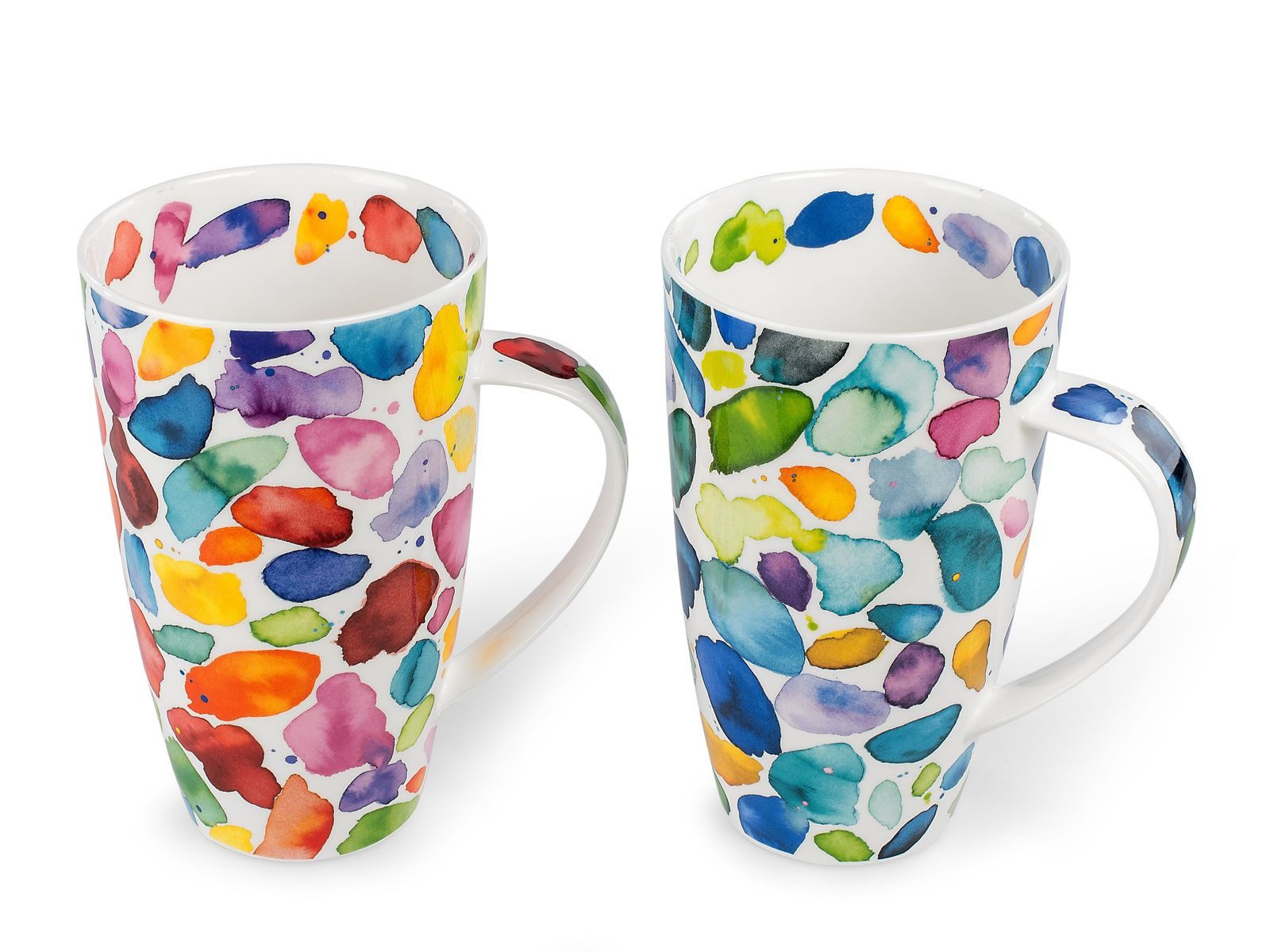 Dunoon Tasse 2er Set Becher Henley Blobs 600ml Bone China Kaffeetasse 15cm Teetasse, 1-tlg., Spülmaschinengeeignet