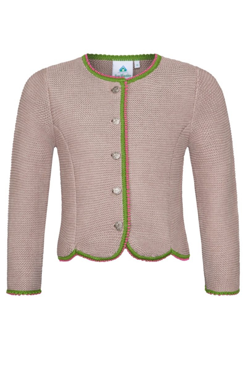 Isar-Trachten Trachtenjacke Strickjacke Kinder - ELEGANTINE - taupe