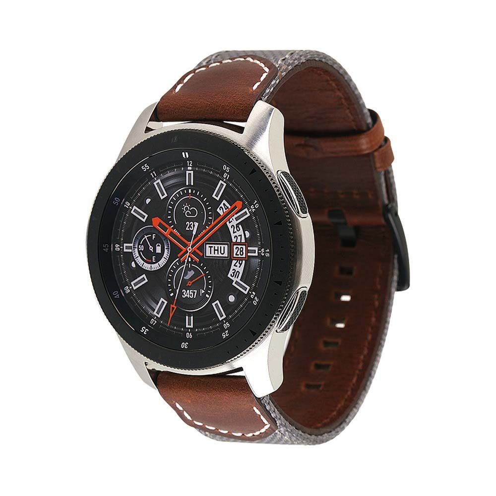 Uhrenarmband BTTO Watch/Garmin/Fossil 20/22/24mm, Galaxy Samsung für 5 Grau Lederarmband Smart Watch/Huawei Leder Uhrenarmband Watch Farben