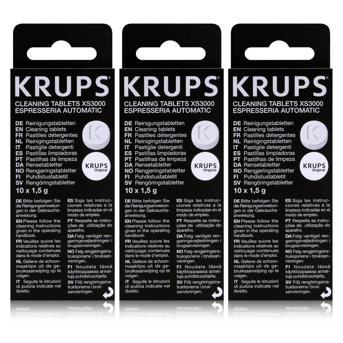 Krups 3x Krups Reinigungstabletten XS 3000 (10 Stück) Reinigungstabletten