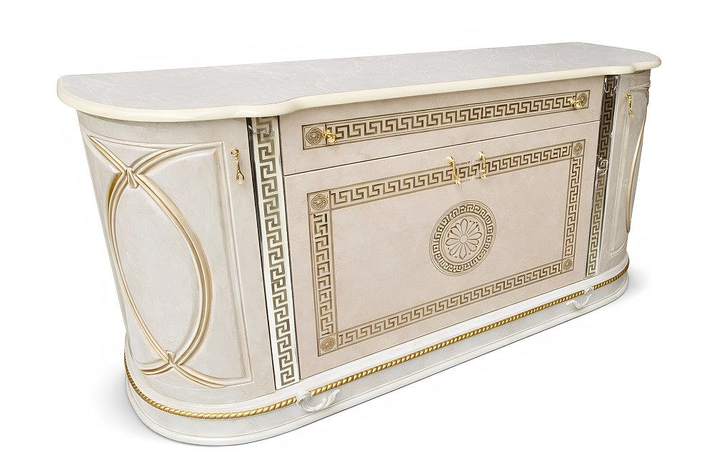 JVmoebel Sideboard Elegante Designer Kommode aus hochwertigem Holz in Weiß (1 St), Made in Europa