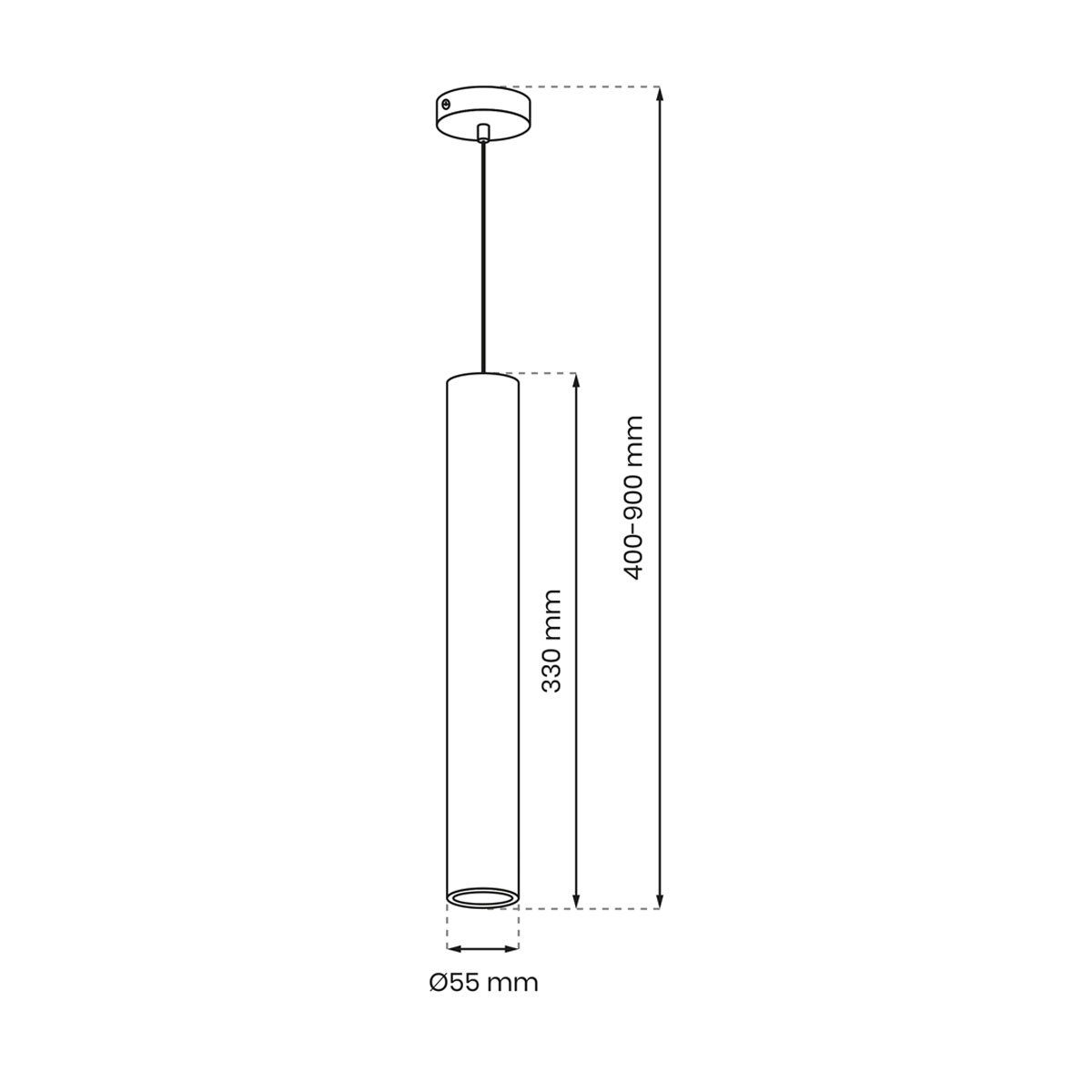 Kiom Pendelleuchte Leuchtmittel, Leuchtmittel abhängig P1 nicht 1x wechselbare Hängeleuchte inklusive, Ø Leuchtmittel schwarz cm, für Gilon GU10 5,5