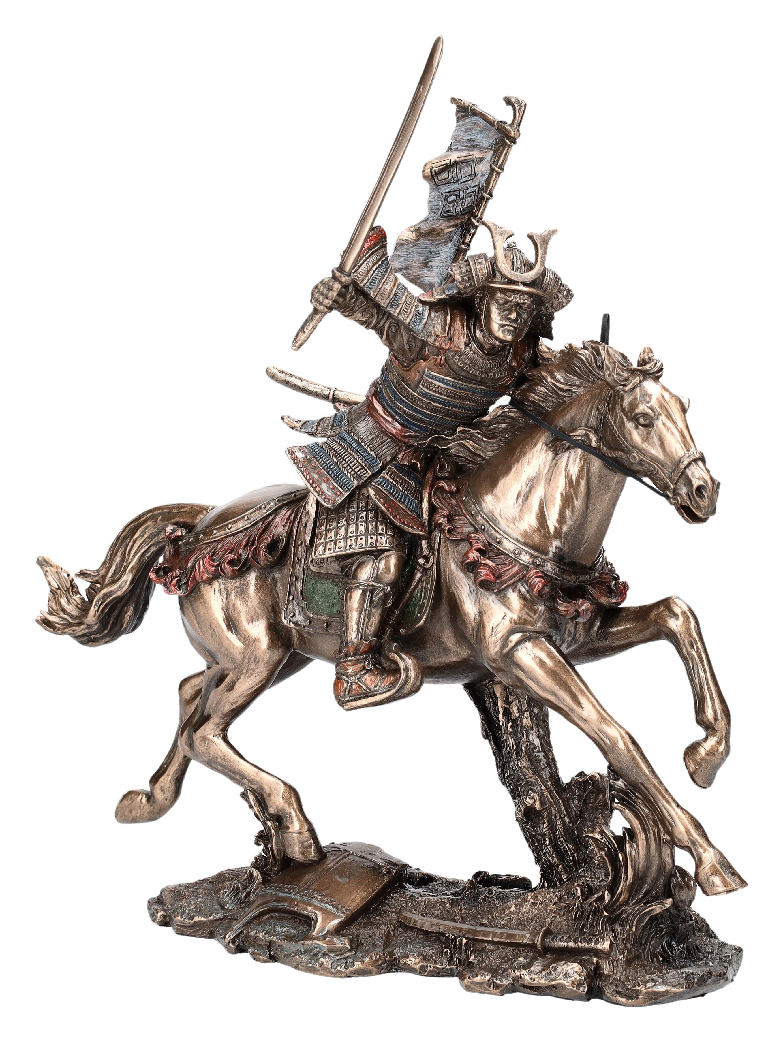 Figuren Shop GmbH Dekofigur Samurai Figur - Reitender Krieger mit Schwert - Veronese - Mythologie
