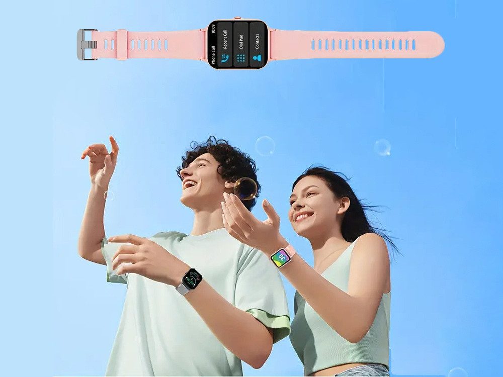 VERK GROUP Smartwatch Uhr Gummiarmband Bluetooth schwarz Smartwatch, 1-tlg.