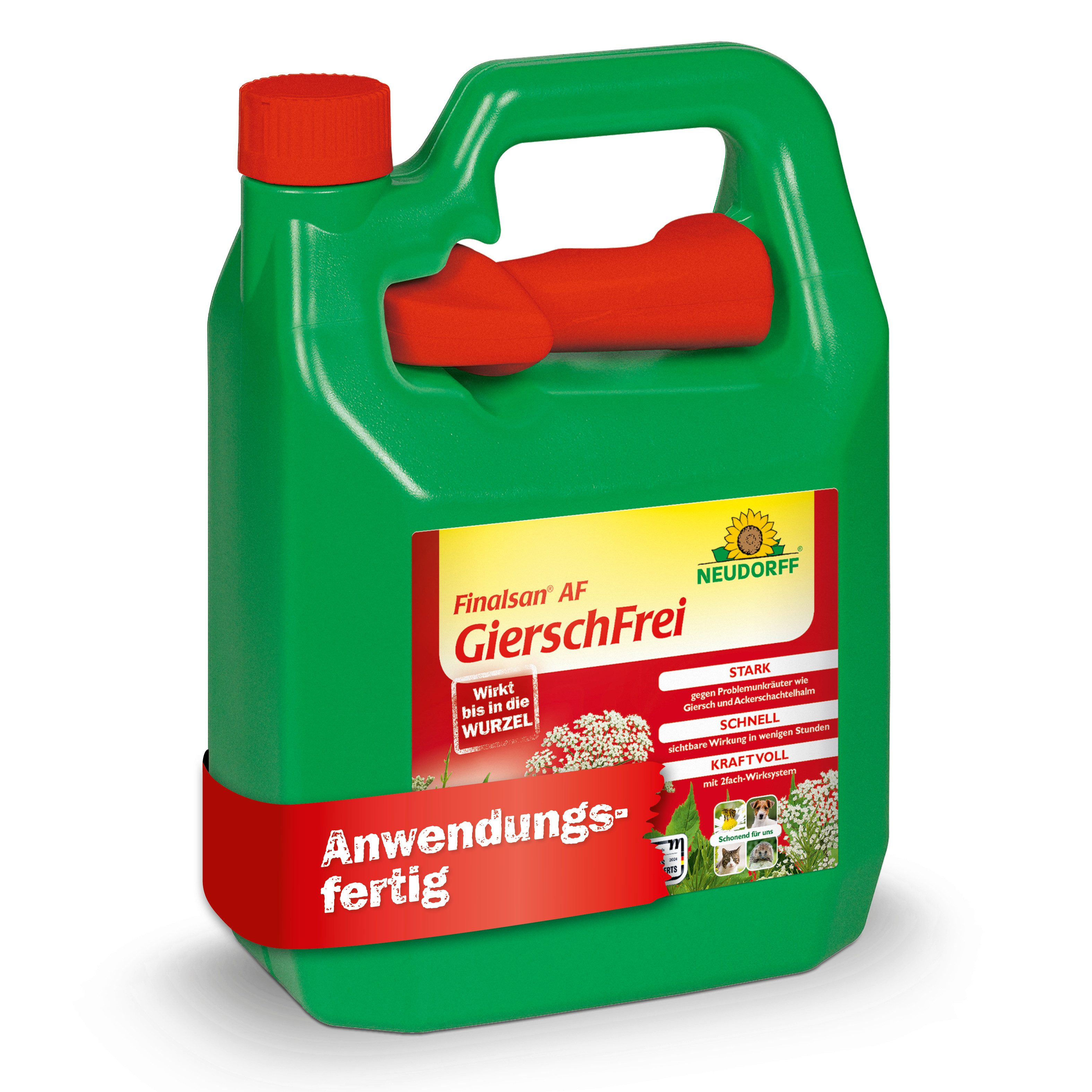 Neudorff Unkrautbekämpfungsmittel Finalsan AF GierschFrei 3 Liter für 100 m², 3000 ml, 1 St., schonend für Haustiere, Unkraut entferner ohne Glyphosat, Schnell wirkend, gegen Giersch und Ackerschachtelhalm, Glyphosatfreier Unkrautvernichter mit 2-fach-Wirksystem
