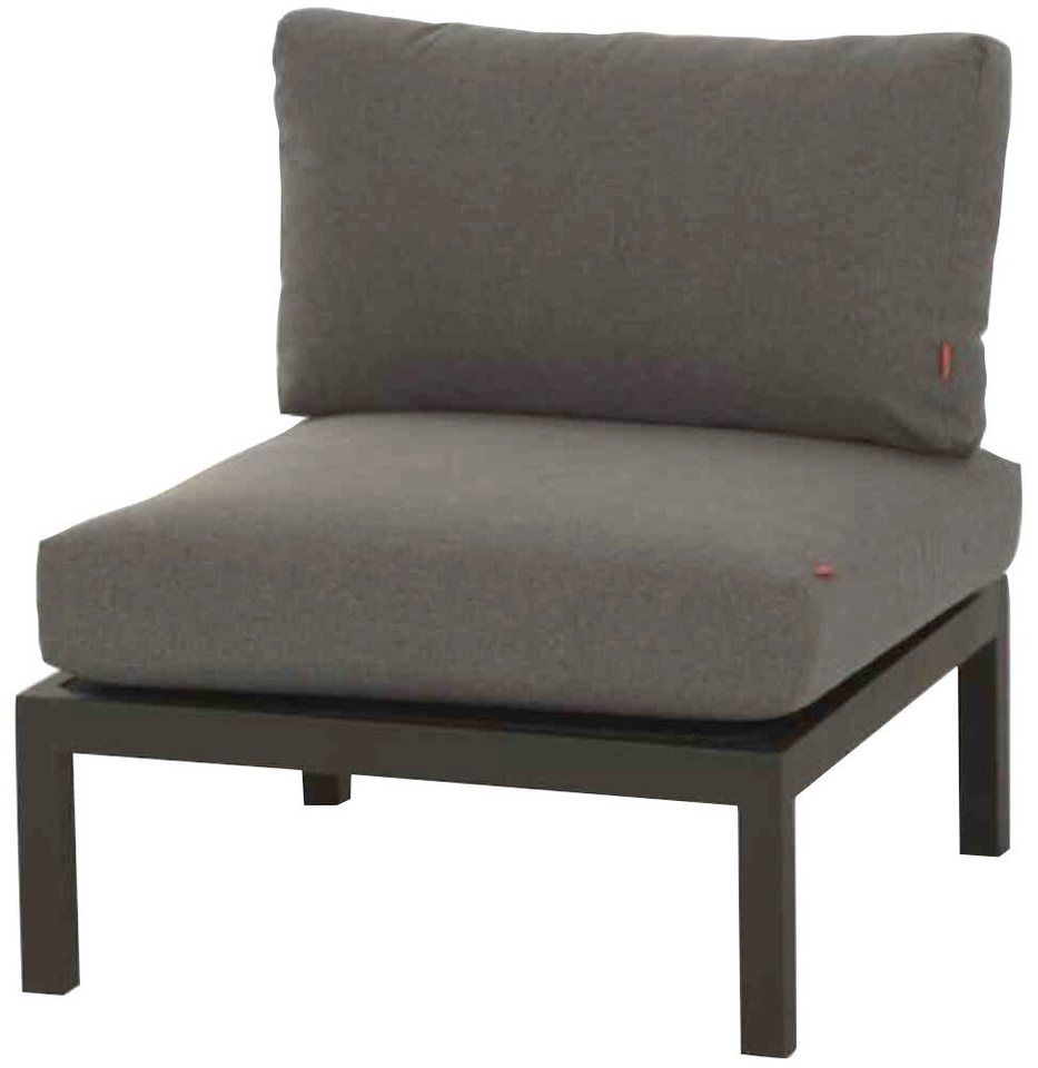 Siena Garden Loungesofa Alvida, Lounge Modul Mitte, BxTxH: 70x84x70 cm,  Sitz- und Rückenkissen aus Polyester in grau, mit Reißverschluss
