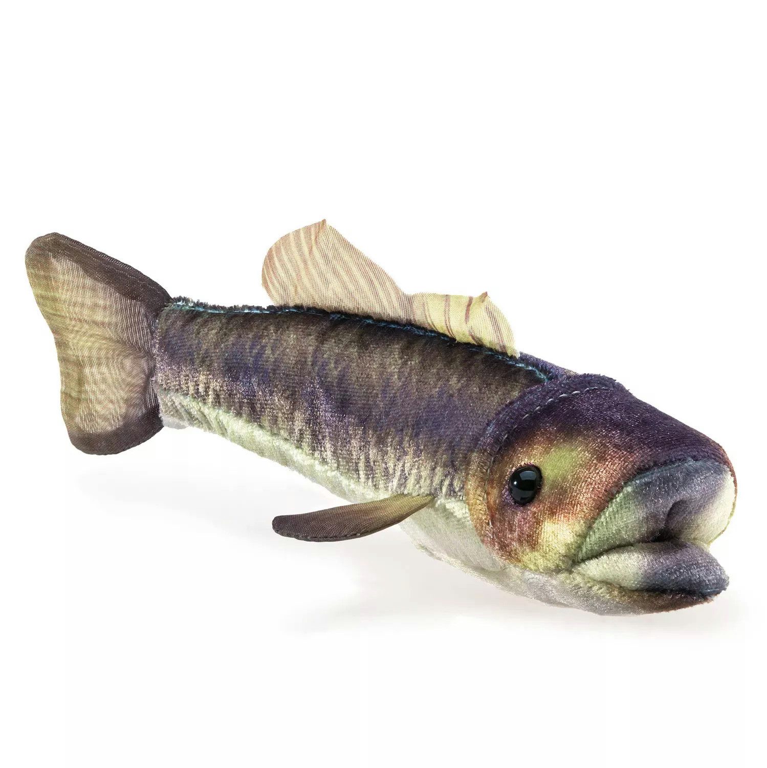 Folkmanis Handpuppen Handpuppe Folkmanis Handpuppe Mini Forellenbarsch / Mini Largemouth Bass 8008 (Packung)