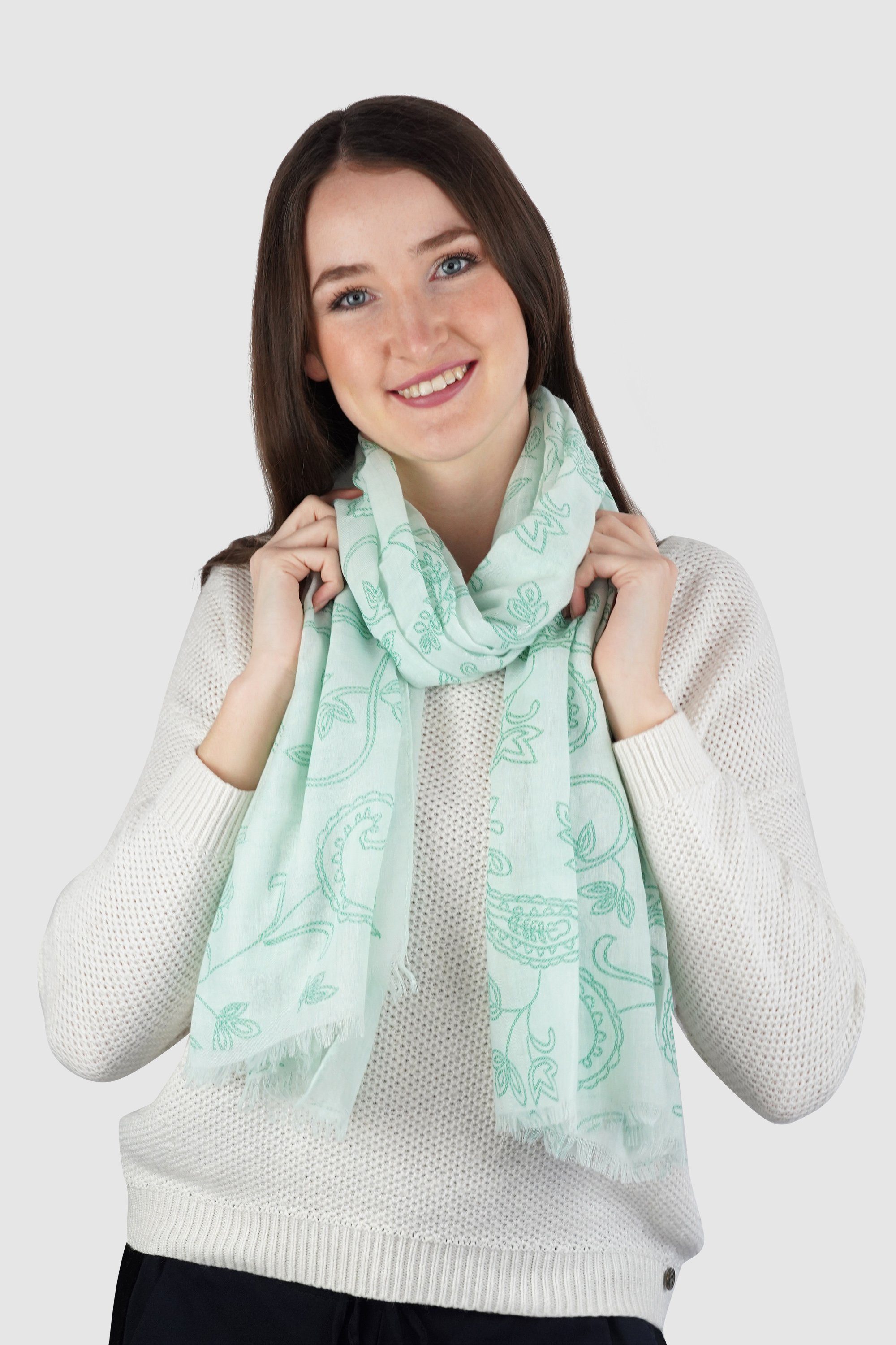 Harpa Modeschal floralem mit PORTA, mint Allover-Print