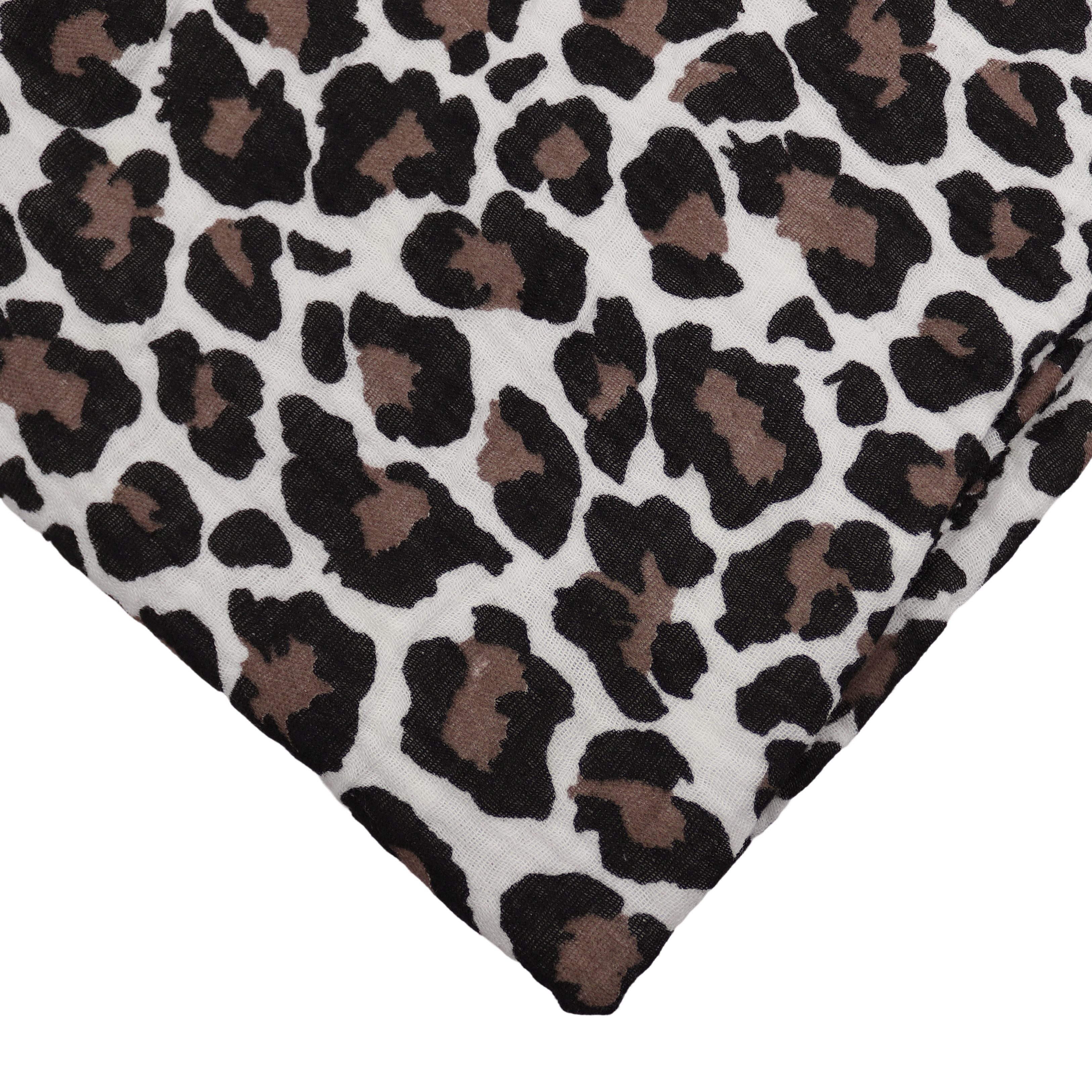 MIRROSI Loop Damen Schal aus Musellin, Made in Italy 70x20cm, Leo, Schlauchschal, (Zweimal um den Hals wickelbar, ca.70x20cm), Damen Halstuch ideal für Frühling, Sommer oder Herbst