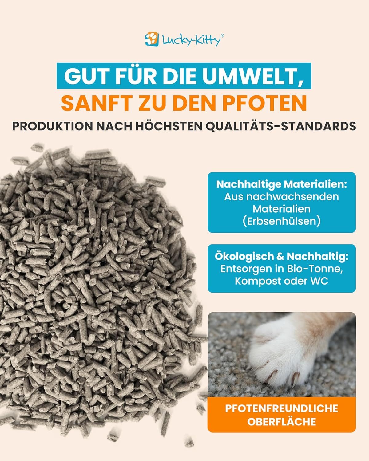 FUKUMARU Tofu Katzenstreu 10.8kg - Staubfrei & Spülbar