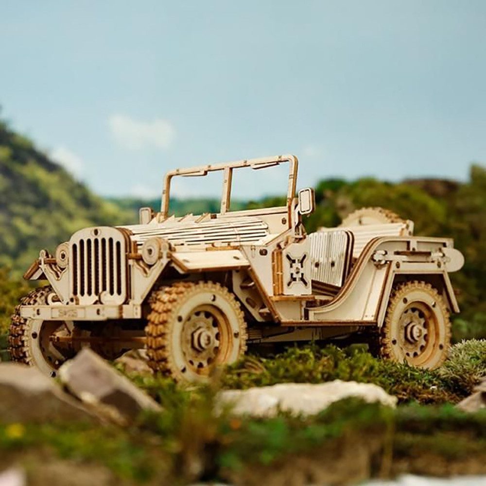 HR Direktverkauf GmbH 3D-Puzzle Armee-Feldwagen - langanhaltender Puzzlespaß - Holzbausatz 286-teilig, 369 Puzzleteile