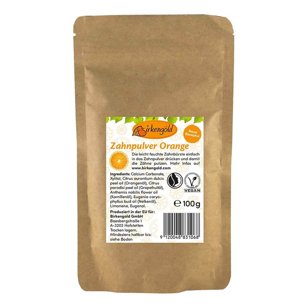 Zahnpasta Zahnpulver - Orange Nachfüllpack 100g