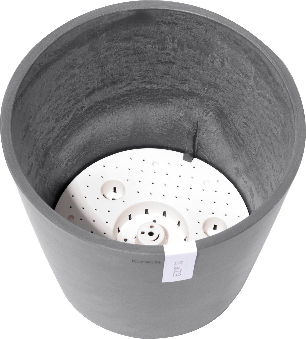 ECOPOTS Blumentopf mit 30x30x26 BxTxH: Wasserreservoir AMSTERDAM cm, Grey