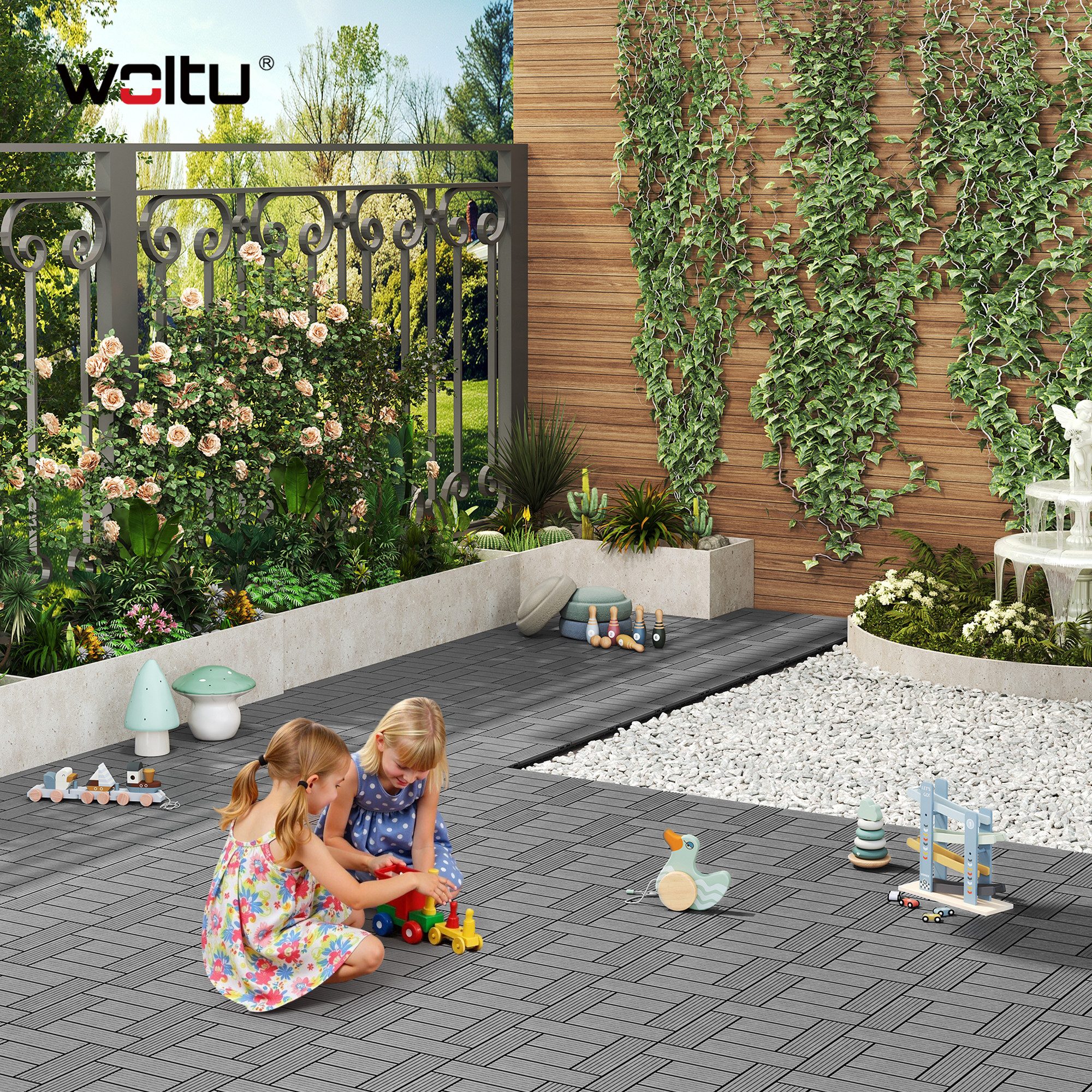 Woltu WPC-Fliesen, 22 St., Terrassendielen in günstig online kaufen