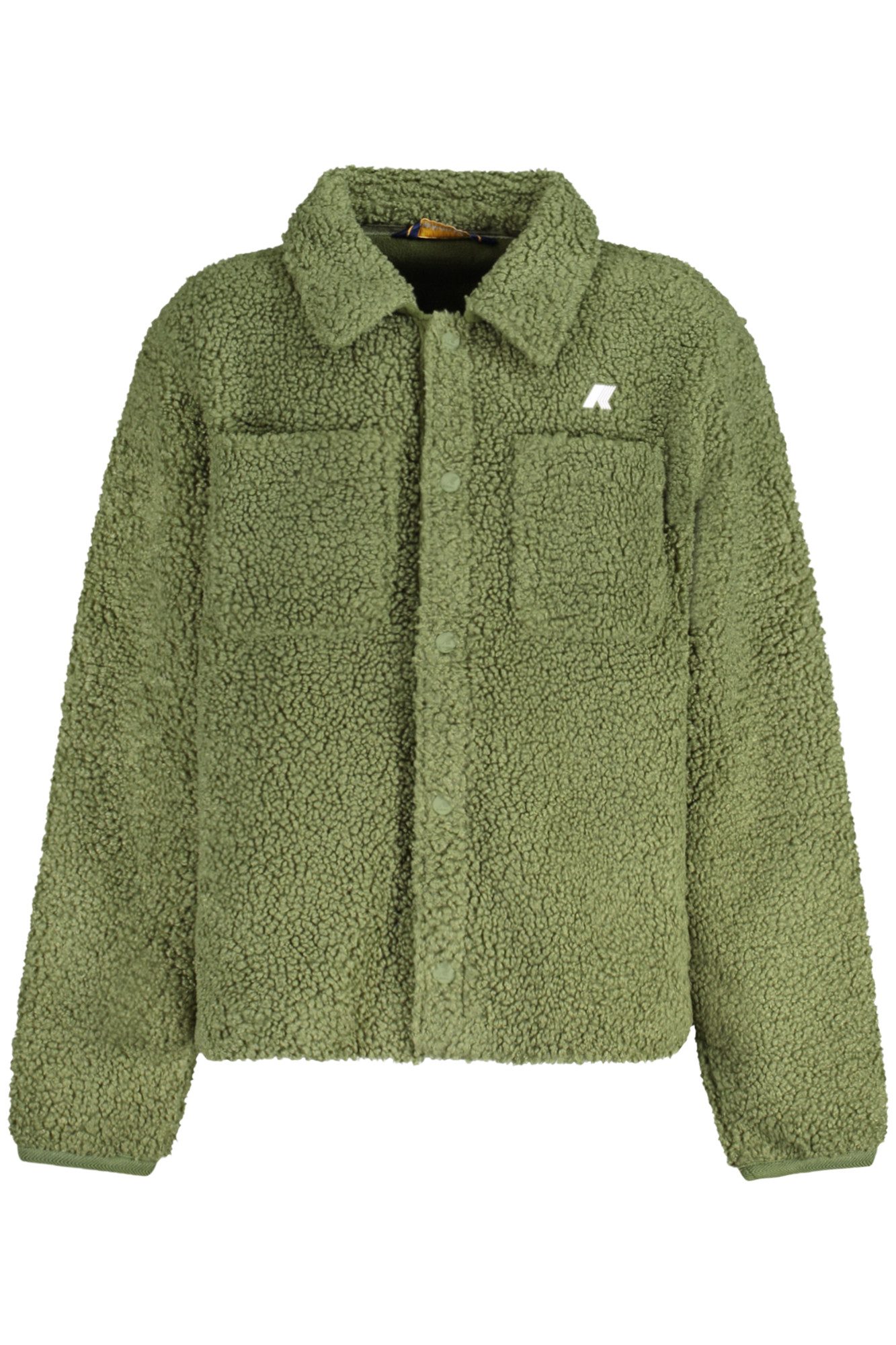 K-Way Outdoorjacke Gefütterte grüne Herren-Sportjacke mit Taschen und Druckknöpfen.