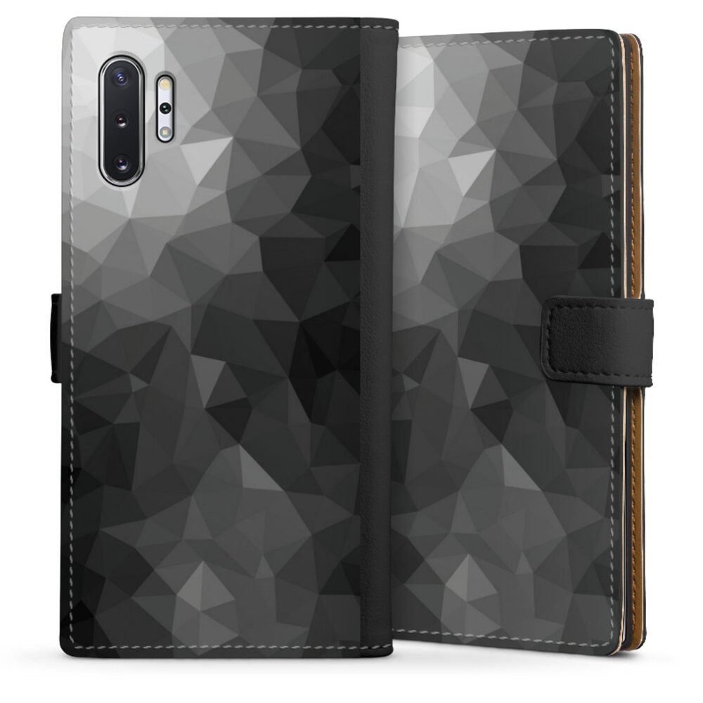 DeinDesign Handyhülle Mosaik Muster Tarnmuster Polygonal Mosaic Schwarz/Weiß, Samsung Galaxy Note 10 Plus Hülle Handy Flip Case Wallet Cover
