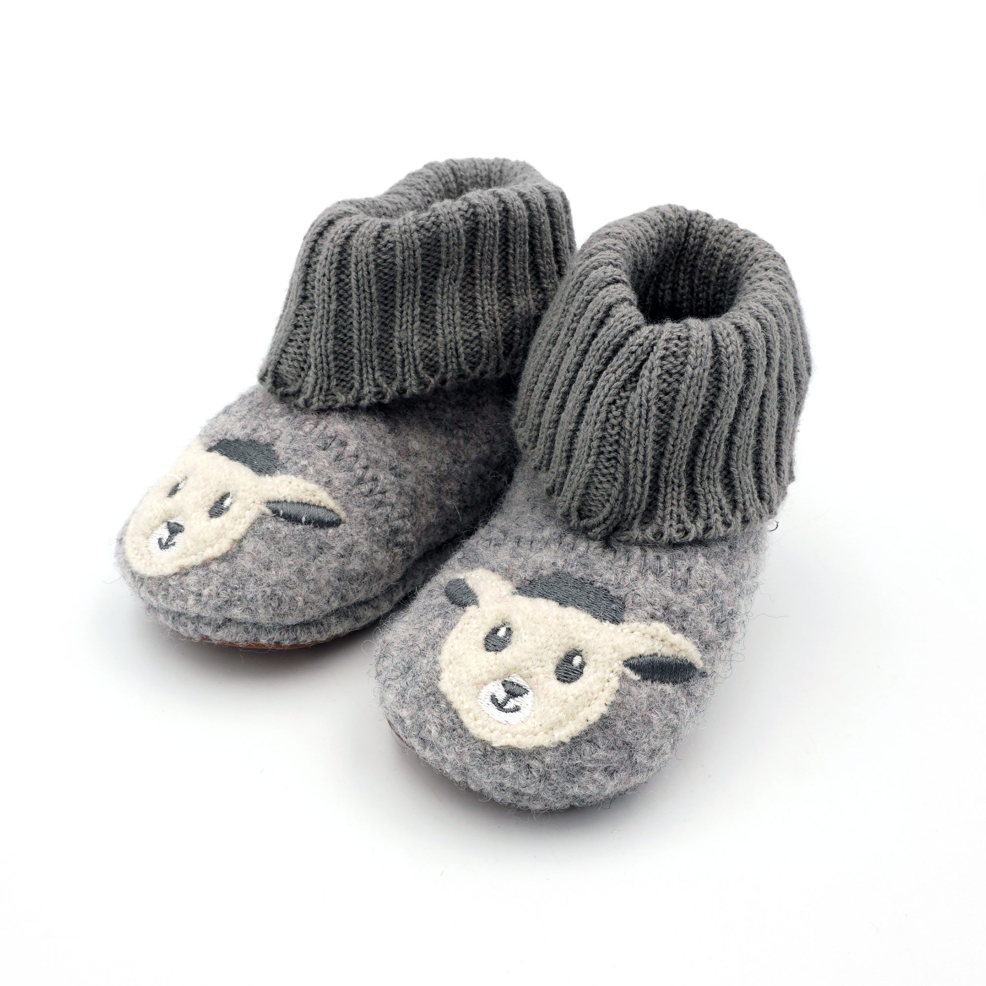 MAXIMO Hausschuh Wolle, Anti-Rutsch-Sohle, gefüttert, Strickbündchen