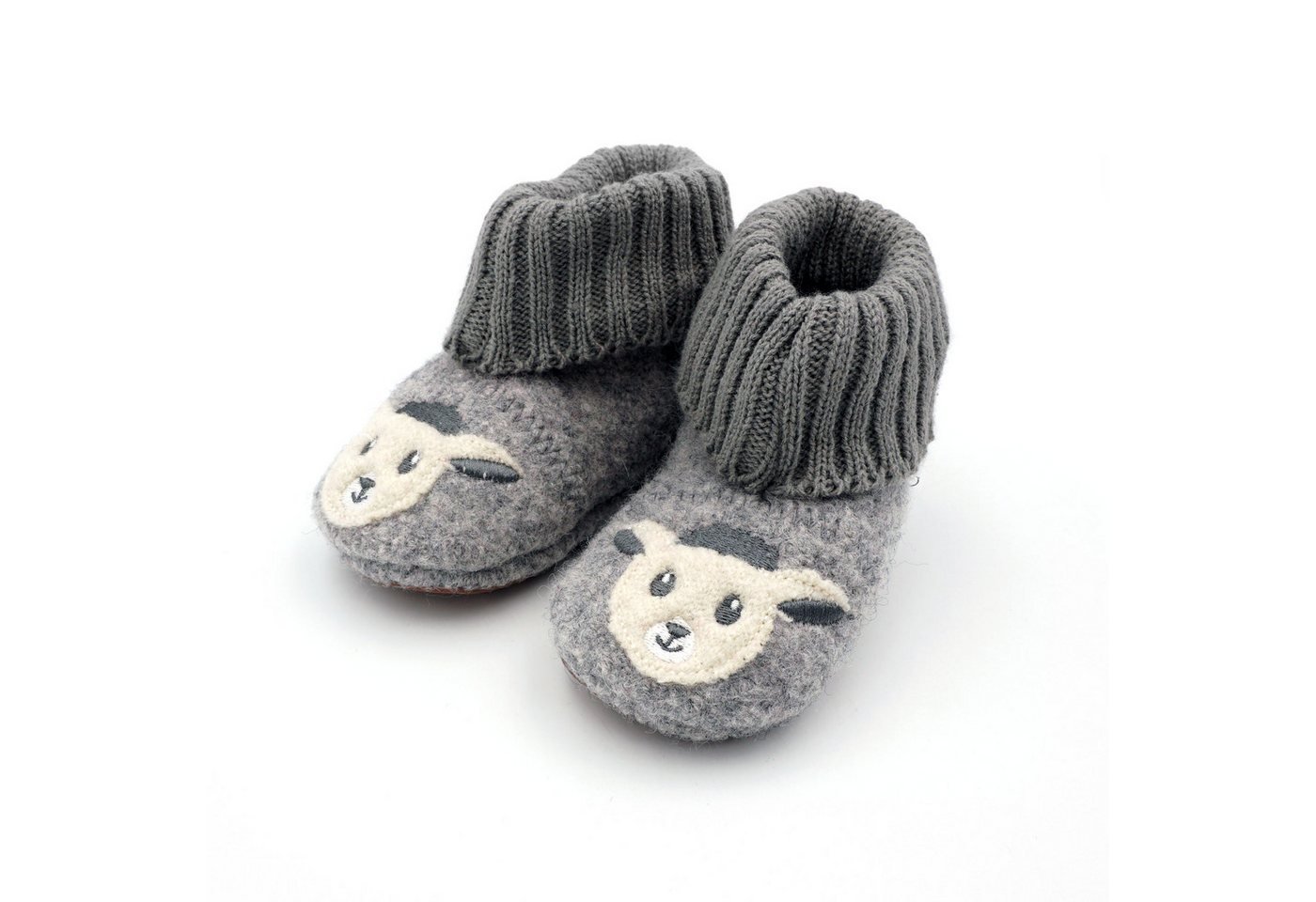 MAXIMO Hüttenschuhe (1 Paar) Wolle, Anti-Rutsch-Sohle, Strickbündchen