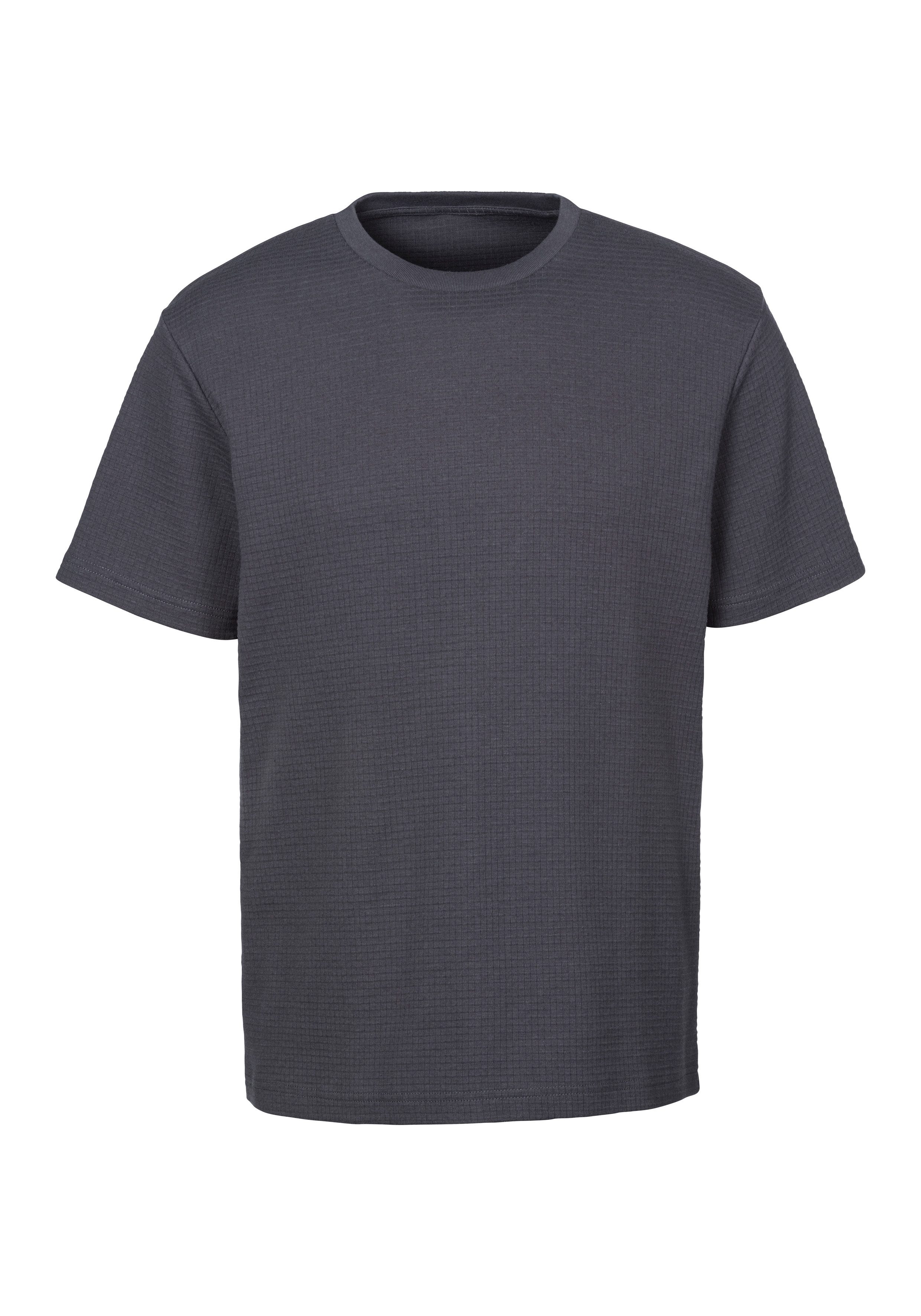 John Devin T-Shirt mit Struktur Rundhalsshirt mit Struktur aus Baumwoll-Mix