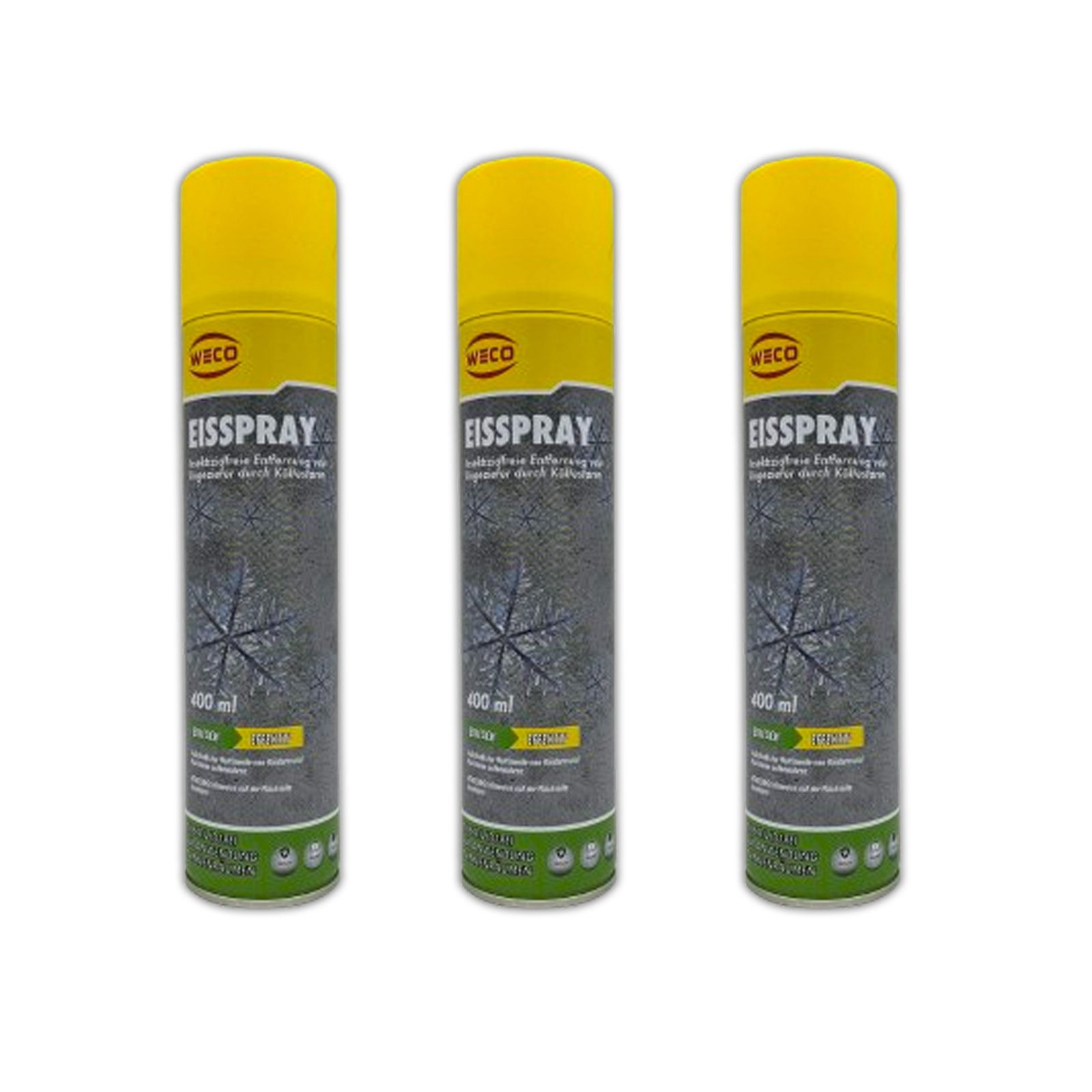 Weco Insektenspray Eisspray Insektenspray Ungezieferspray Insekten Fliegen Spray, 1.2 l, 3-St., 400 ml je Dose gegen Ungeziefer Vereist bei - 45°C