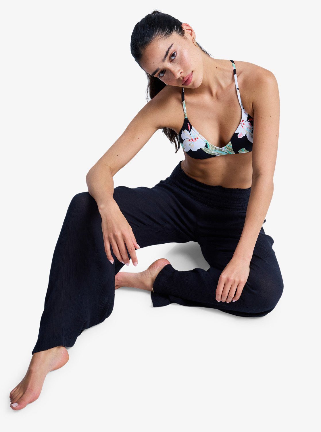 Roxy Strandhose ALONG THE SUNSET weite Passform, für Strand und Sport, sportlicher Stil