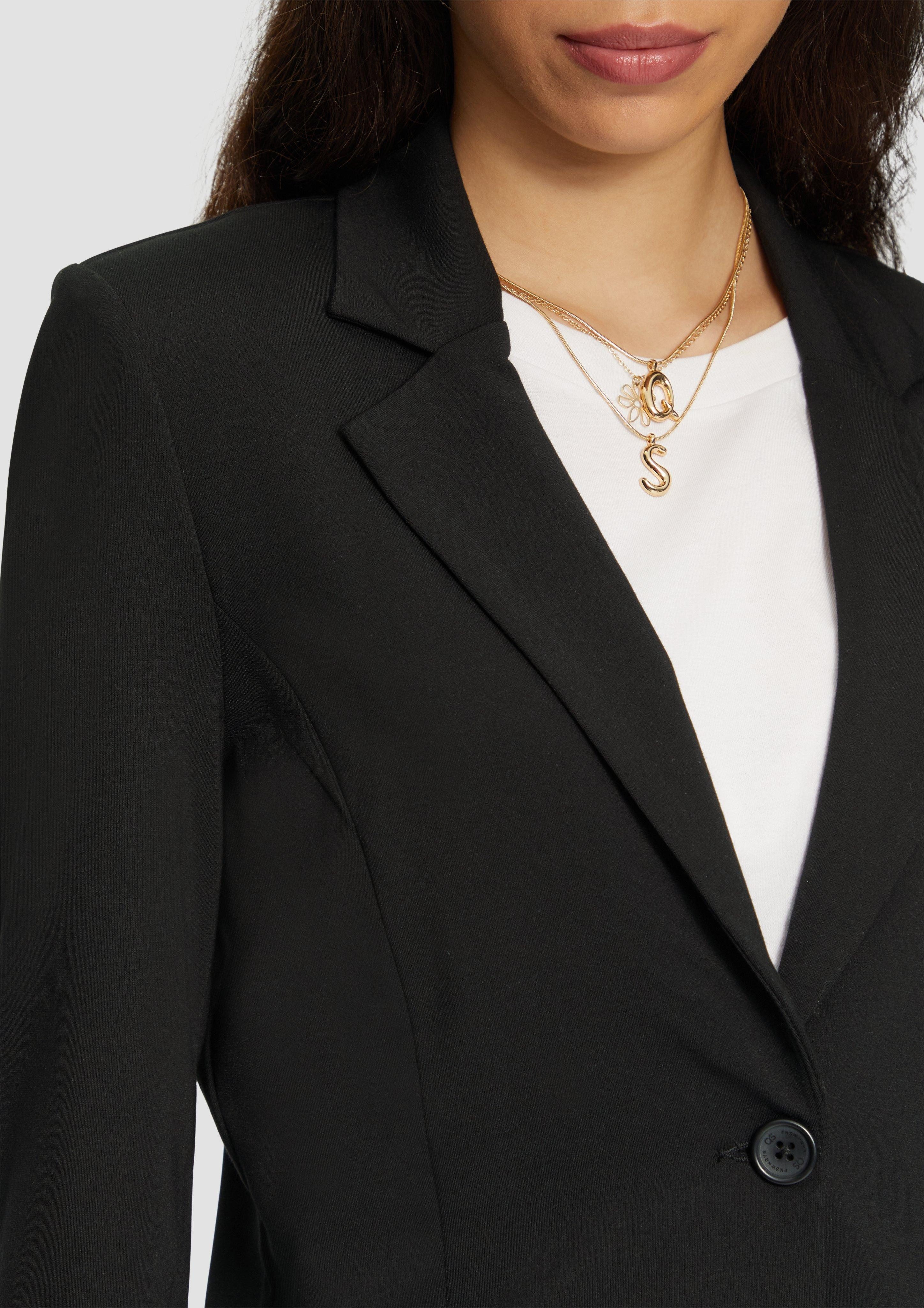 QS Jackenblazer Elastischer Blazer aus Interlockjersey günstig online kaufen