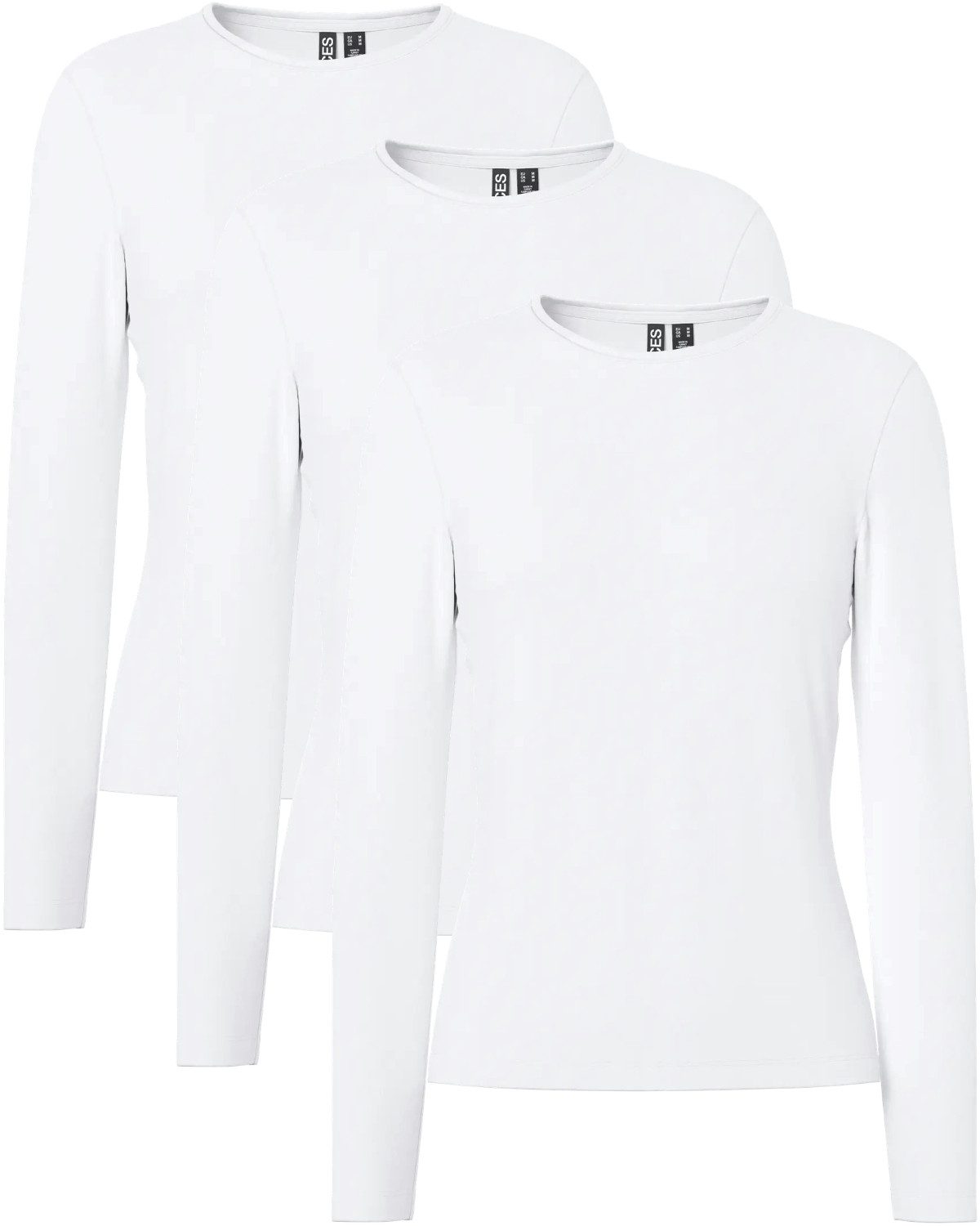 pieces Langarmshirt Basic Rundhalsshirts im 3er Pack günstig online kaufen