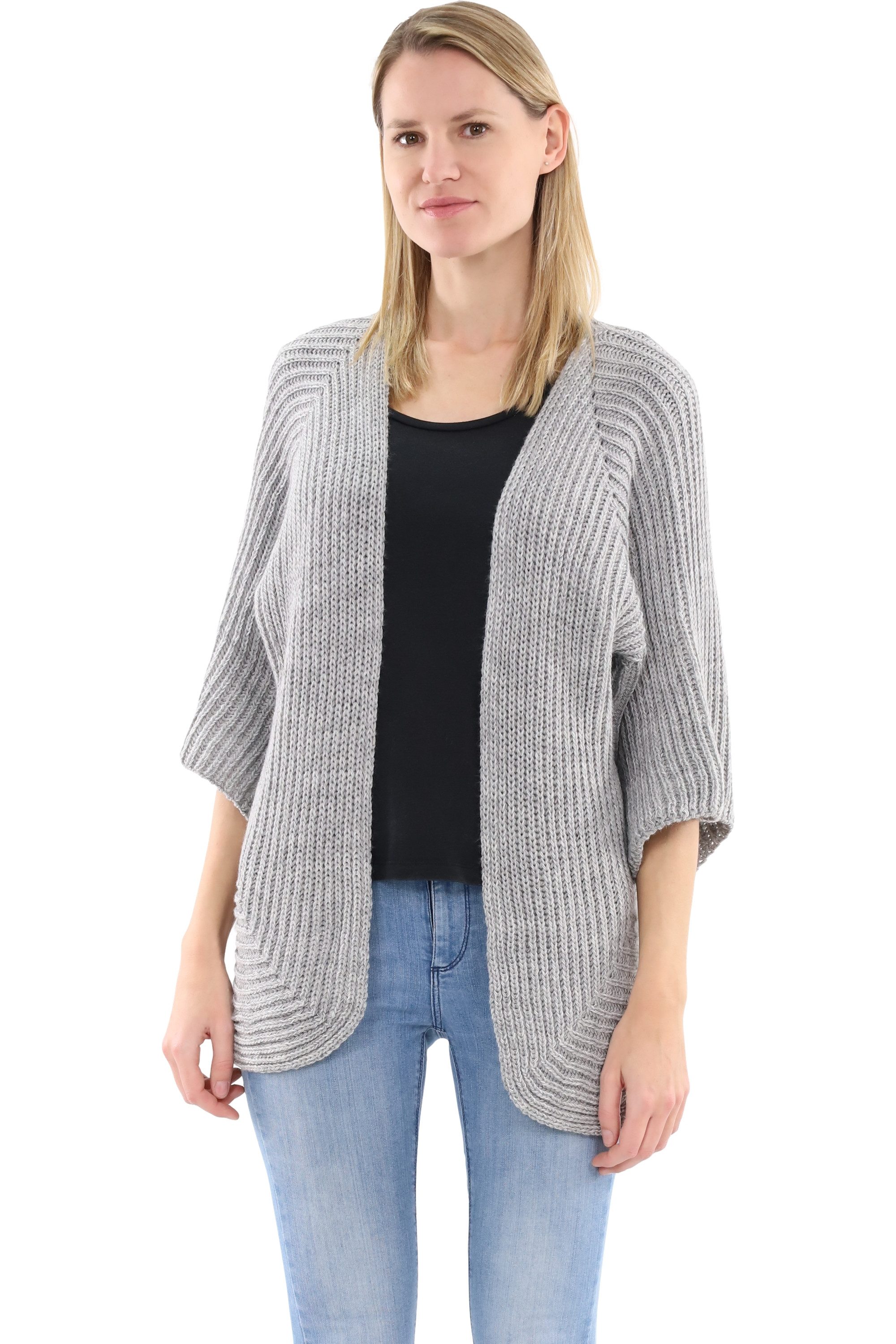 malito more than fashion Cardigan malito Damen Strickjacke, schicker Cardigan, moderne Wolljacke, offene Strick Jacke Einheitsgröße