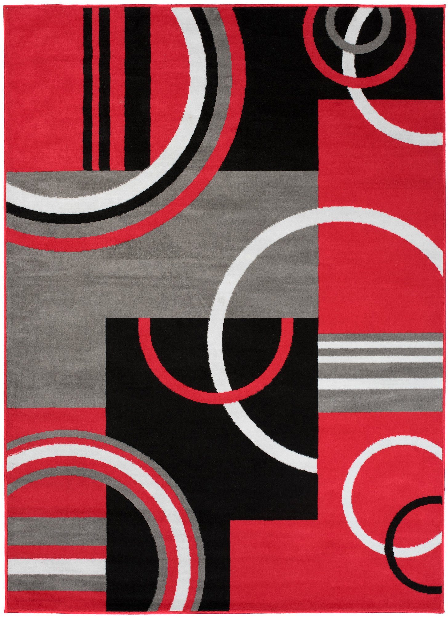 Mazovia Designteppich Modern Teppich Kurzflor Wohnzimmerteppich Robust und pflegeleicht GRAU, 80 x 150 cm, Fußbodenheizung, Allergiker geeignet, Farbecht, Pflegeleicht