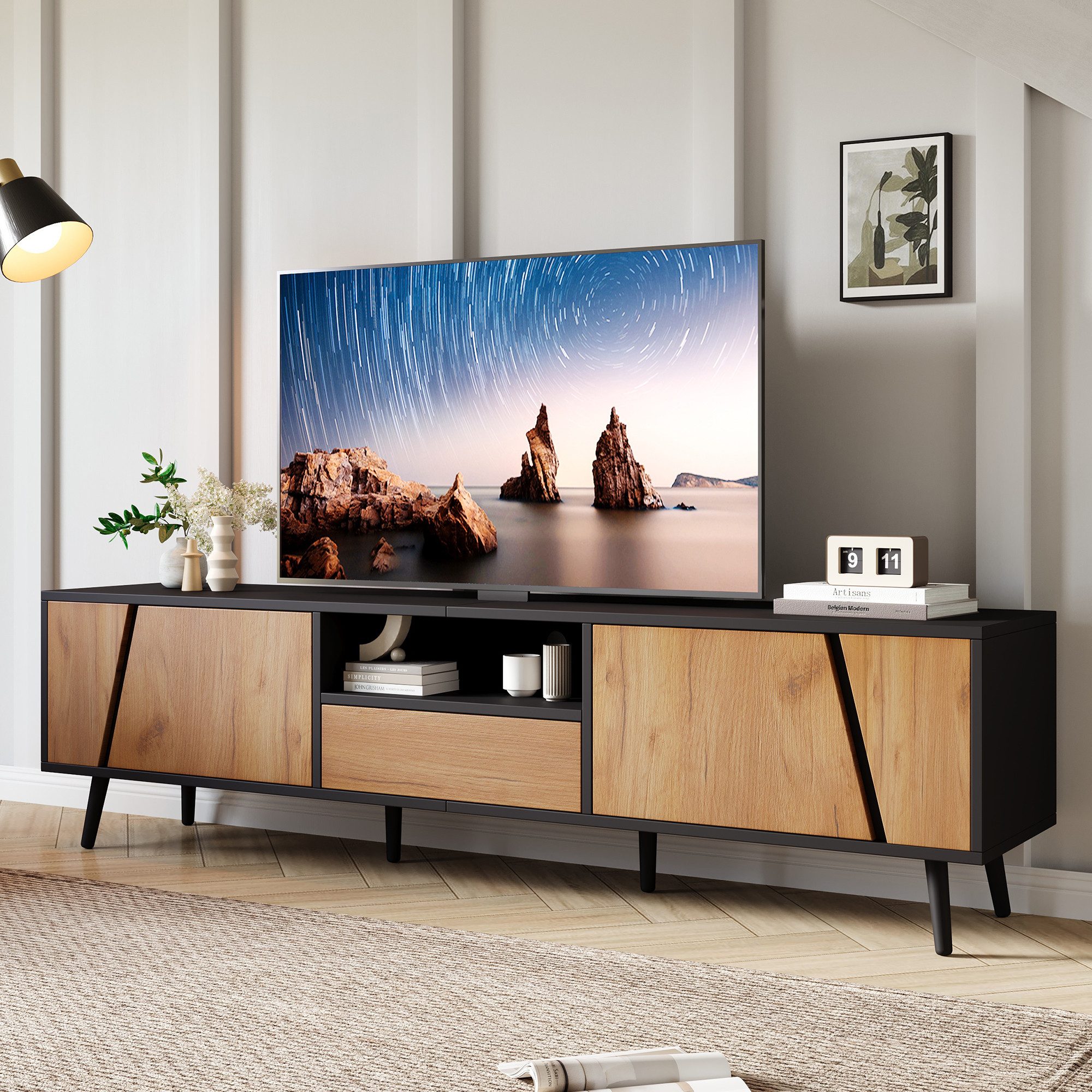Odikalo TV-Schrank TV-Bank Lowboard Fernsehschrank Schubladen günstig online kaufen