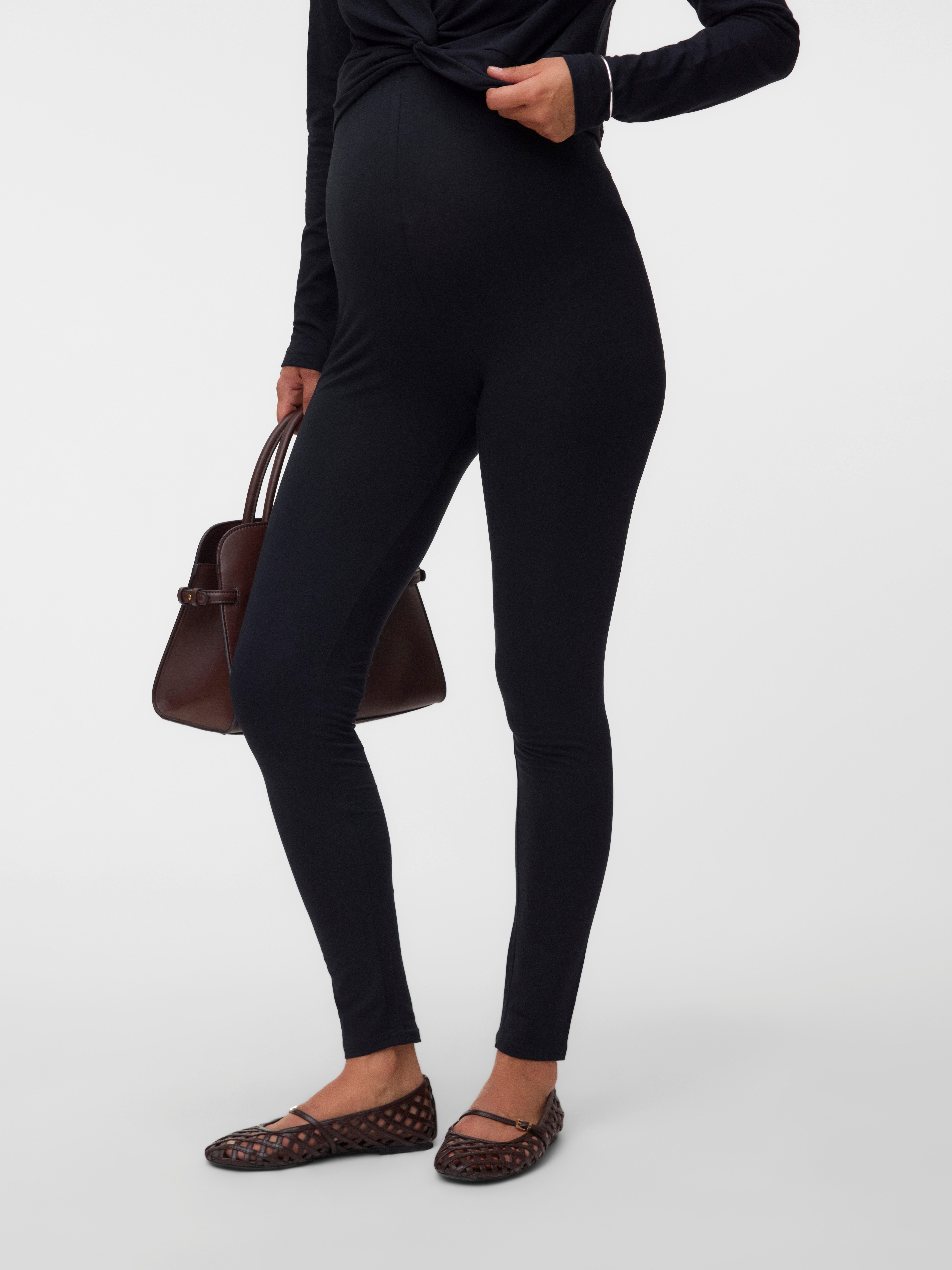 Mamalicious Leggings MLEMMA LONG LEGGING 2-P A. E. NOOS (Packung, 2-tlg) Baumwollmischung, slim fit