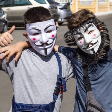 Retoo Verkleidungsmaske Anonymous Maske Guy Fawkes V wie Vendetta Mask Cosplay Halloween, (Set, Anonyme Maske aus dem Film "V für Vendetta)