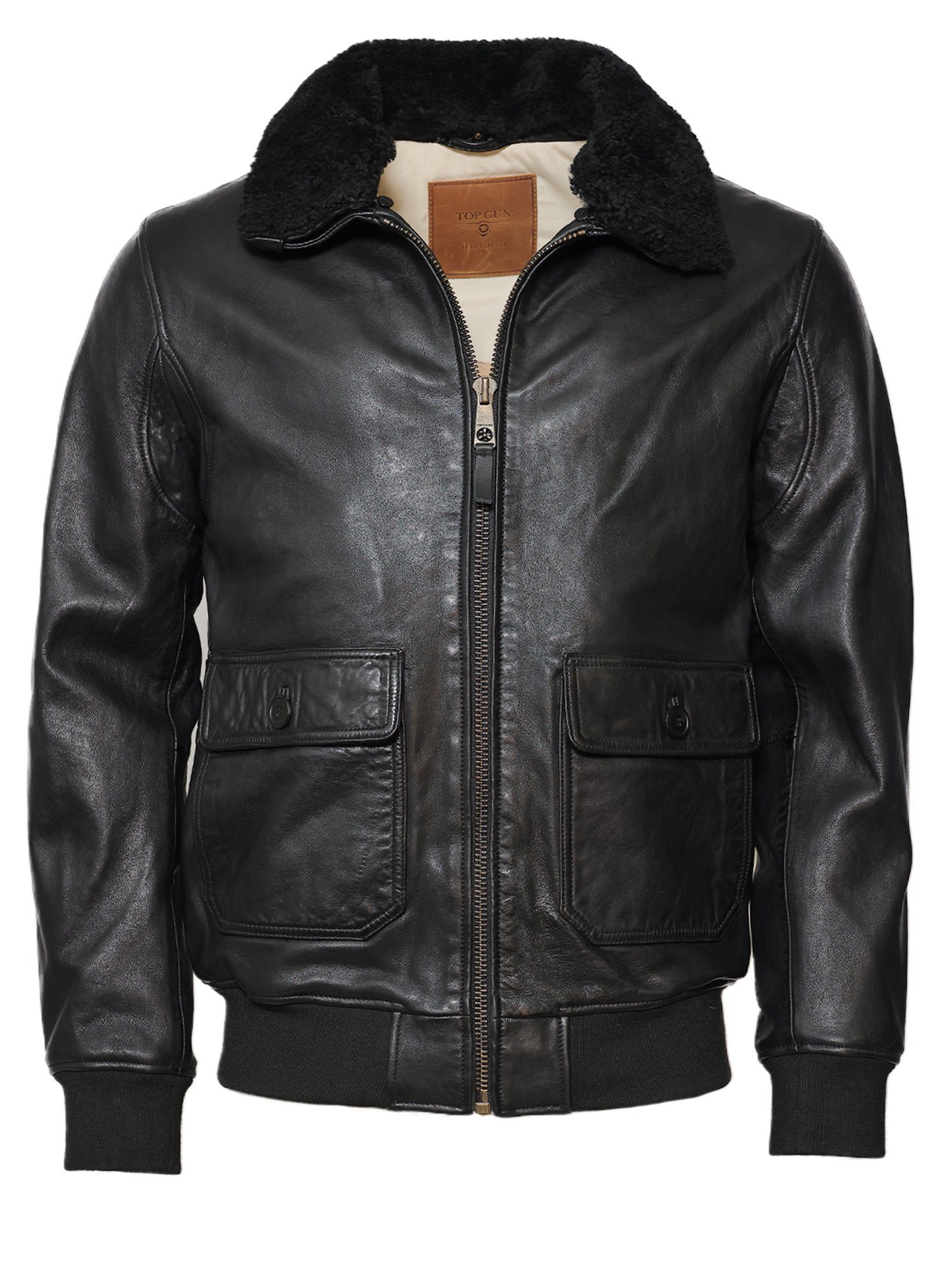 TOP GUN Lederjacke black