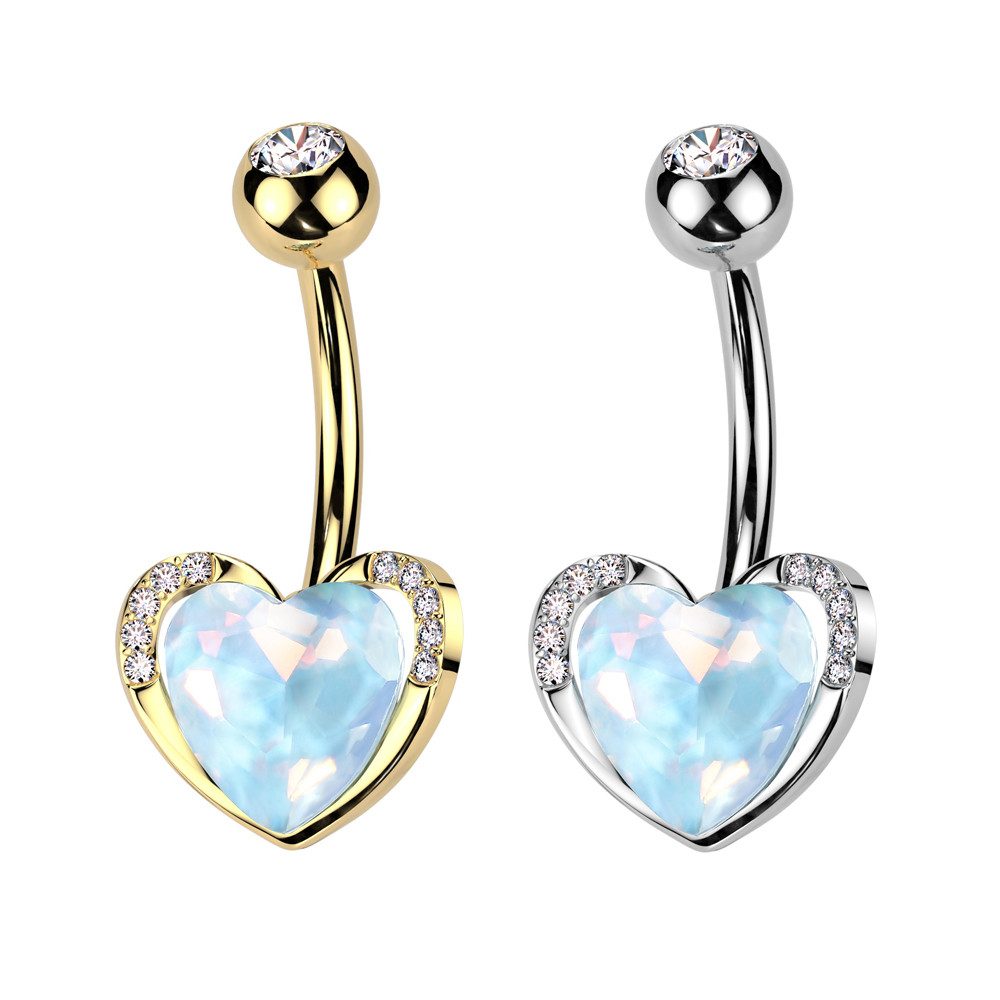 Taffstyle Bauchnabelpiercing Elegantes Bauchnabelpiercing Herz Zirkonia kle günstig online kaufen