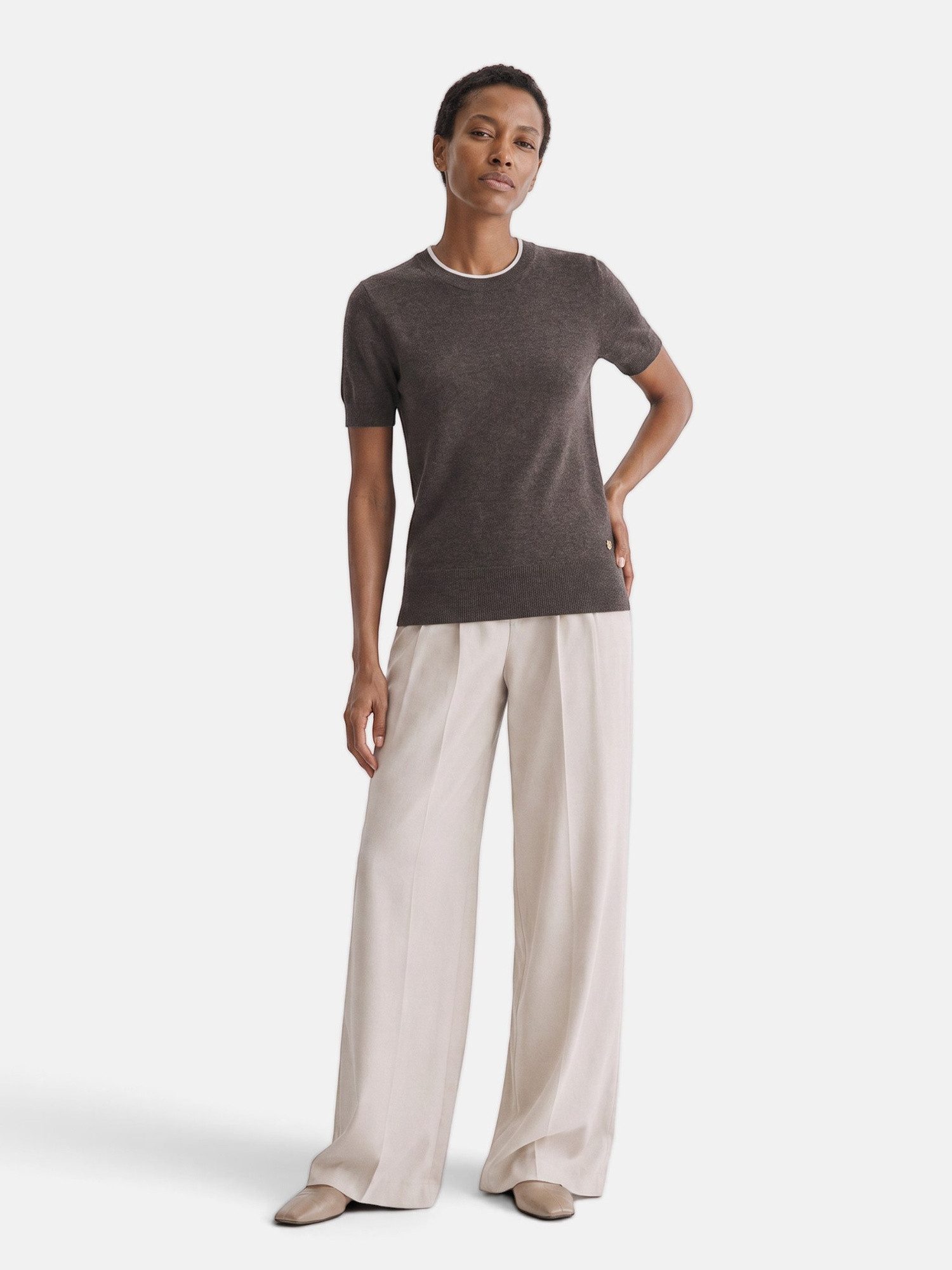 Dine ´n´ Dance T-Shirt Caren aus 100 % Kaschmir, Slim Fit mit Rundhalsausschnitt
