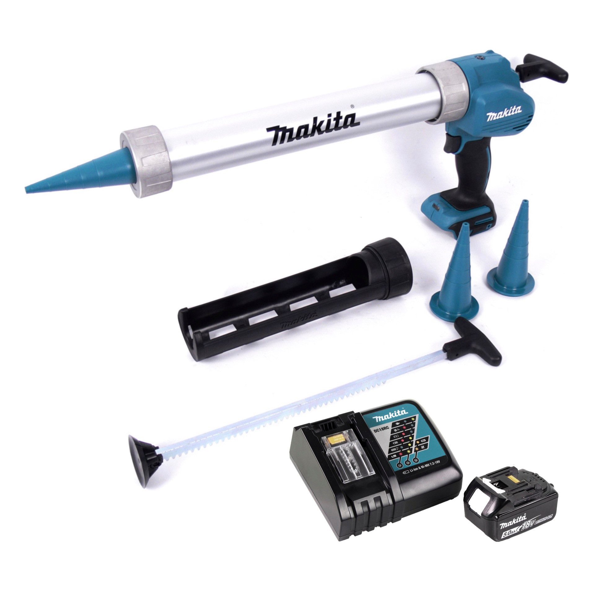 Makita Akku-Kartuschenpistole DCG 180 RG1X Akku Kartuschenpistole 18 V 300 / 600 ml + 1x Akku 6,0