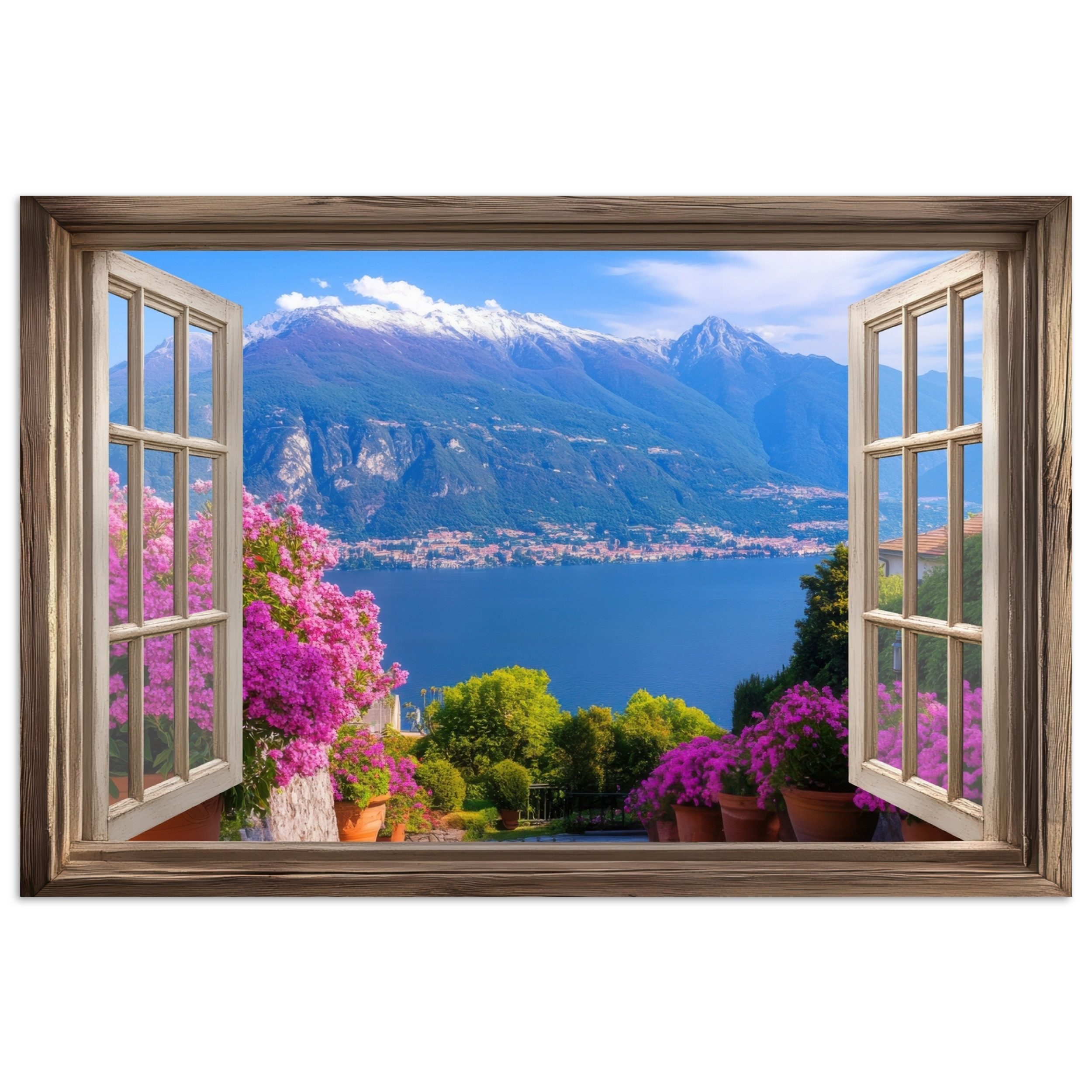 MuchoWow Poster Durchblick - Berg - Landschaft - Ausblicke - See, (1 St), Poster ohne Rahmen, Wandbild, Wandposter, 30x20 cm