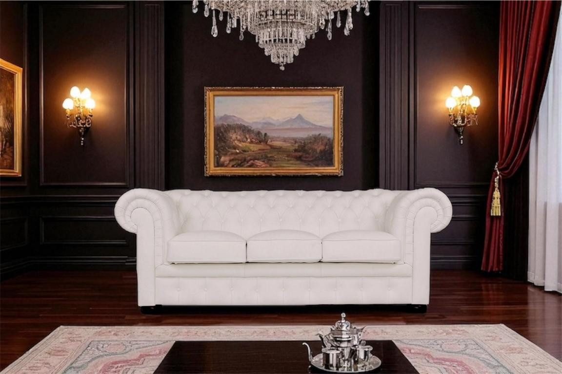 Salottini Chesterfield-Sofa Sofa Chesterfield 3-Sitzer Couch "Comfort" Deluxe Ledersofa Salottini, Handarbeit