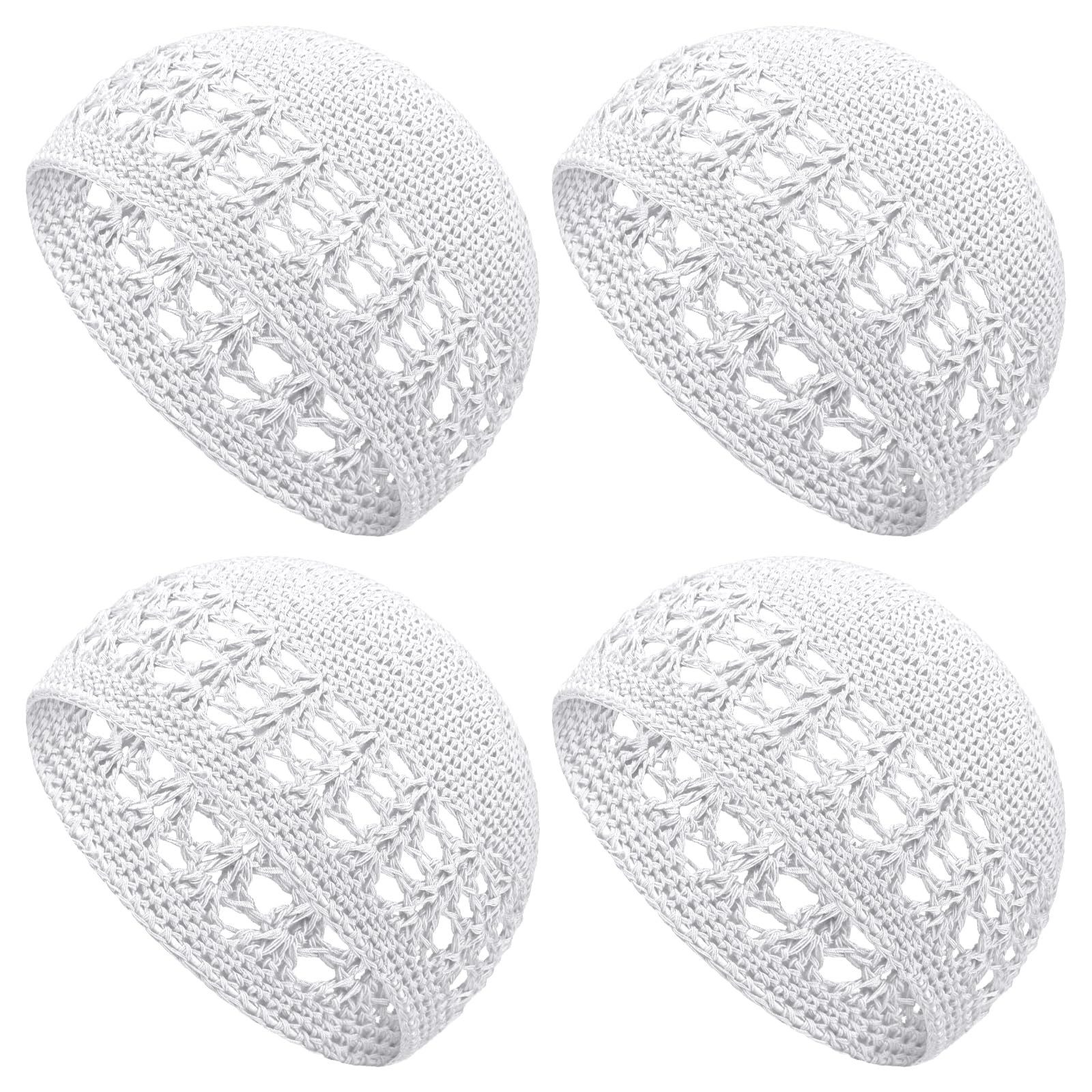 nsihing Beanie Kufi-Mütze für Herren, Muslimische Strick-Kufi-Mütze, Häkelmütze (4-St) Totenkopfmütze, afrikanische Gebetsmütze für Männer …