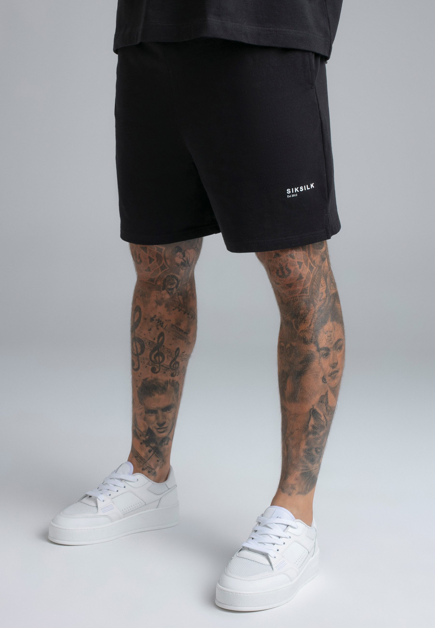 Siksilk Sweatanzug SikSilk Herren Schwarz T-Shirt and Shorts Set