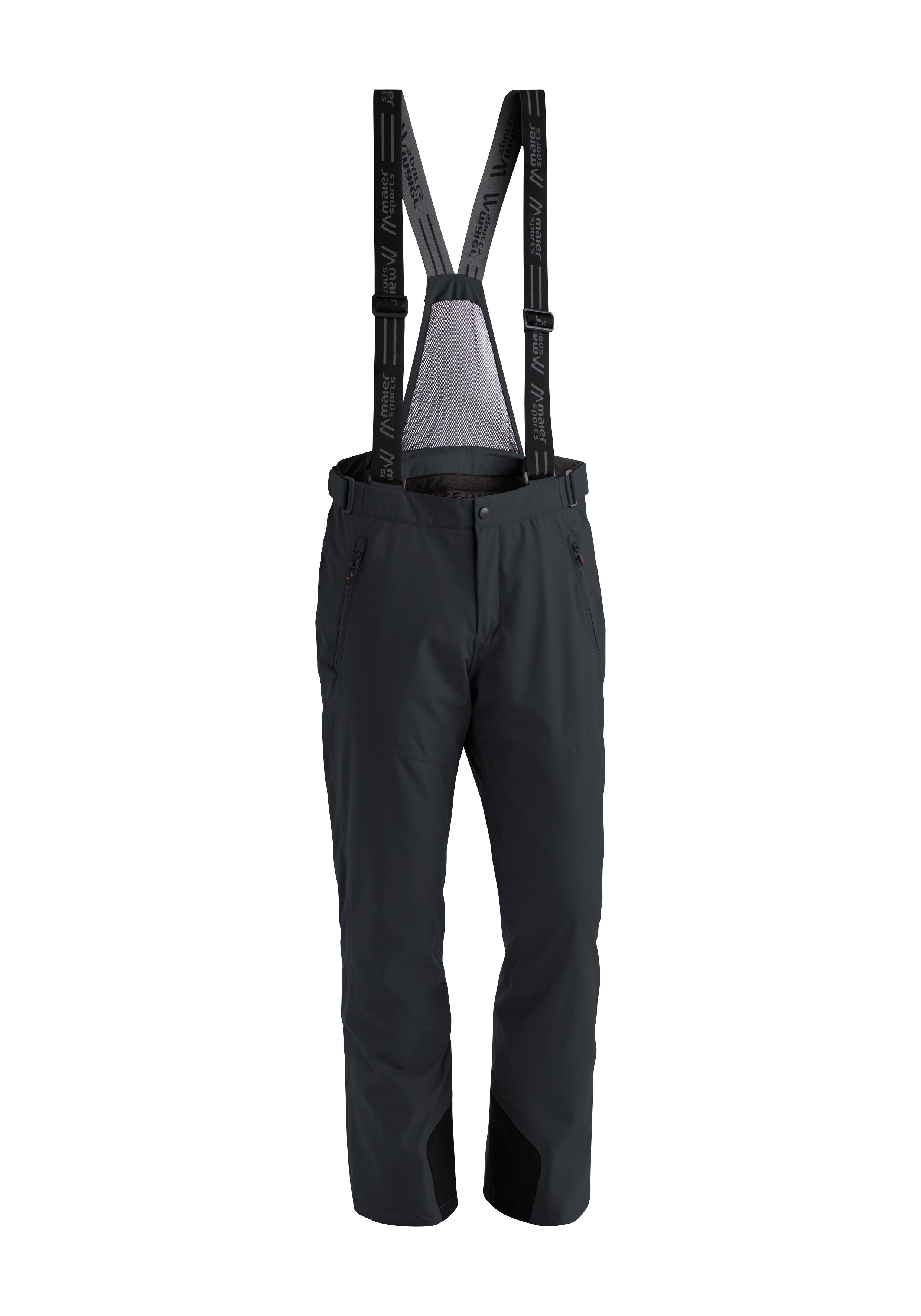 Maier Sports Skihose Anton 2 Herren Schneehose mit Hosenträgern, wasserdicht und winddicht schwarz